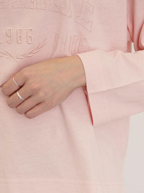 Samansa Mos2「ピグメント加工ロゴ刺繍ロングTシャツ」|Tシャツ・カットソー|