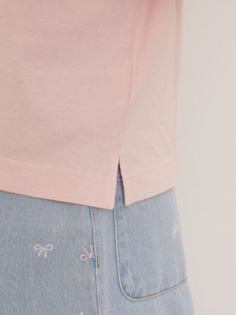 Samansa Mos2「ピグメント加工ロゴ刺繍ロングTシャツ」|Tシャツ・カットソー|