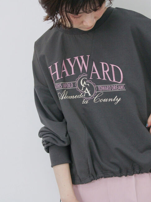 Samansa Mos2 blue「異素材切替リメイク風プルオーバー」|Tシャツ・カットソー|