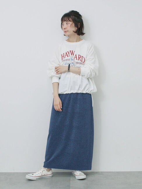 Samansa Mos2 blue「異素材切替リメイク風プルオーバー」|Tシャツ・カットソー|