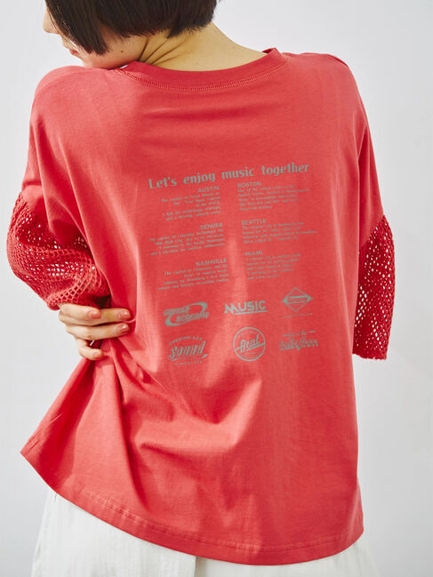 SM2「[接触冷感]袖メッシュプリントTシャツ」|Tシャツ・カットソー|