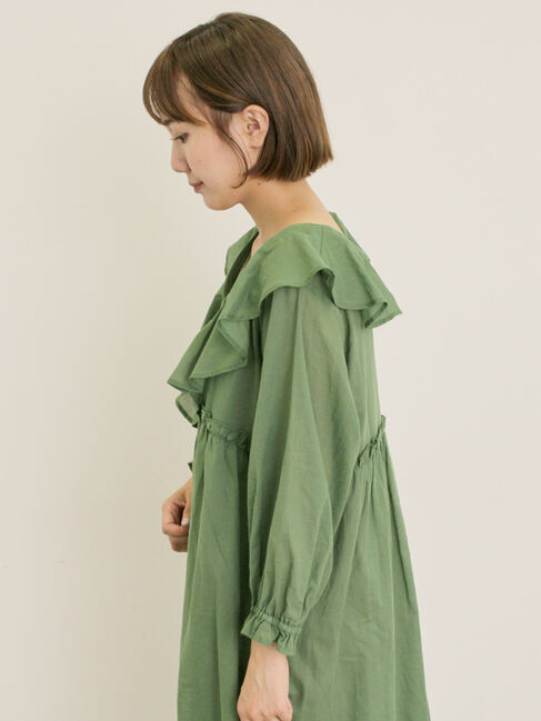 Samansa Mos2「【S/Mサイズ】柄アソート襟フリル2WAYワンピース」|ワンピース|