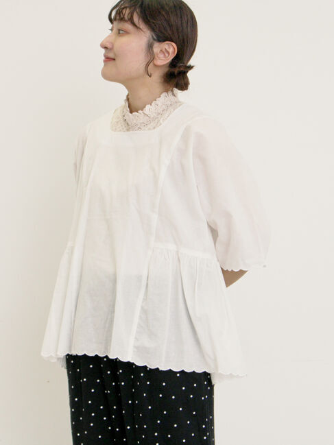 Samansa Mos2「◎裾スカラップブラウス」|シャツ・ブラウス|