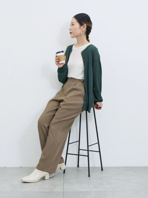 Samansa Mos2 blue「マルチスタイル前後2wayクルーネックカーディガン」|カーディガン|