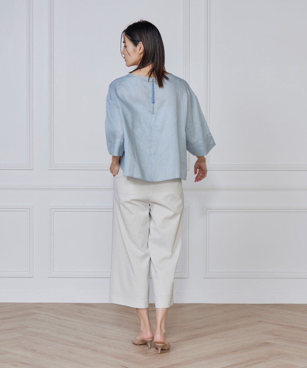 7-IDconcept.「《大きいサイズ》リネン混ワイドクロップトパンツ」|その他|