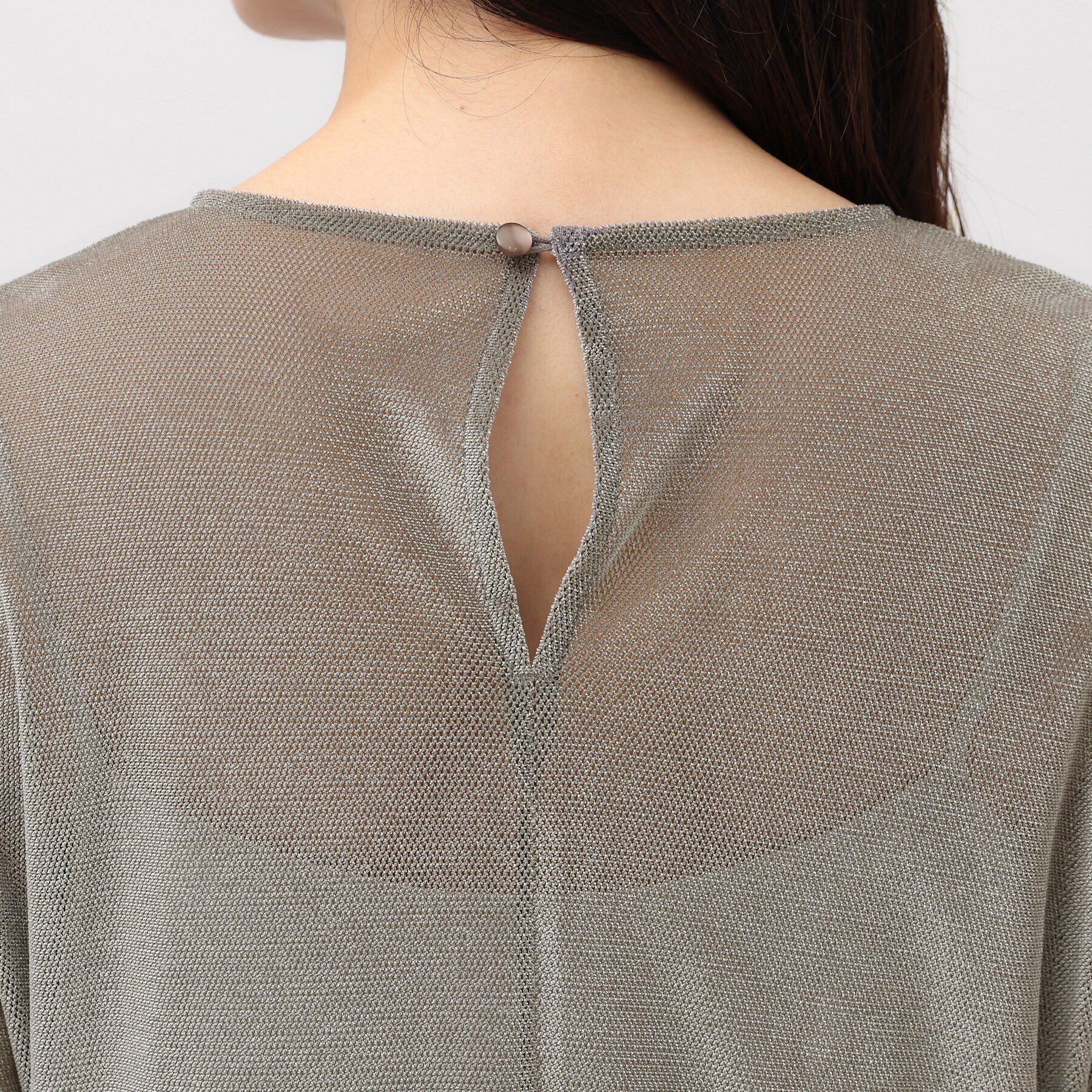 UNTITLED「【透け感/キャミ付】シアーベロア ペプラムブラウス」|シャツ・ブラウス|