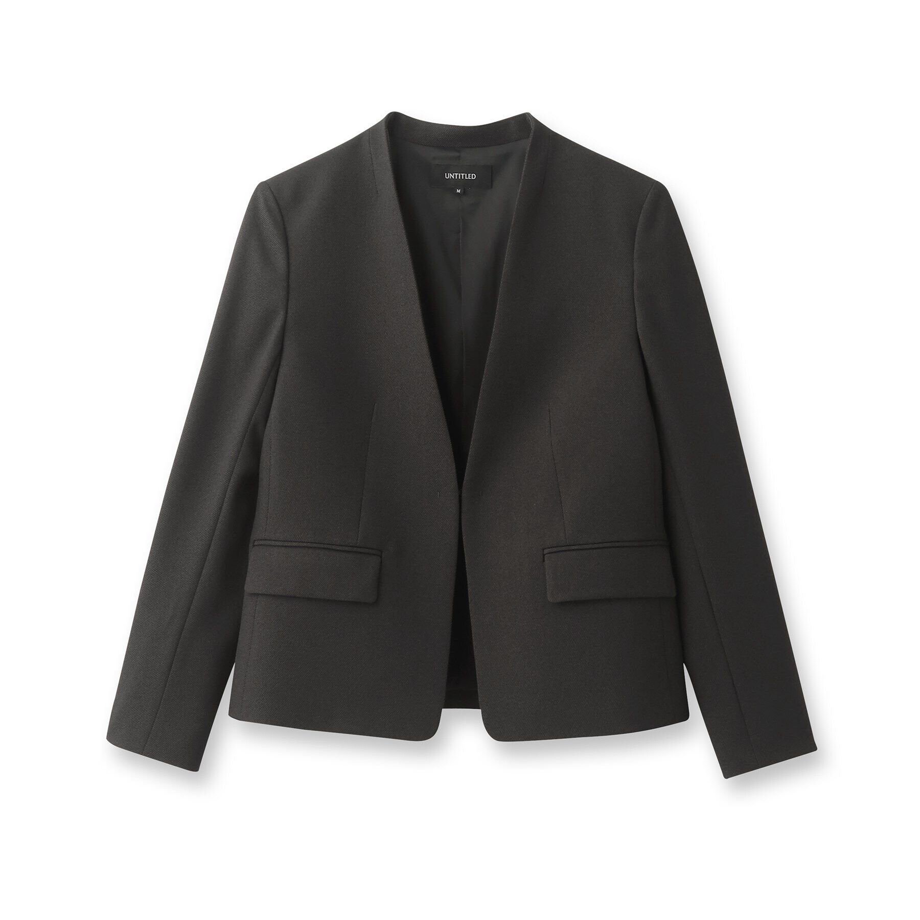 UNTITLED「【通勤スーツ/入卒/セレモニー】ウーステッドカルゼ カラーレスジャケット」|ノーカラージャケット|