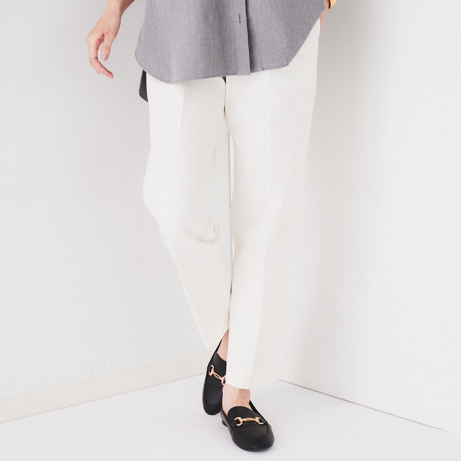 UNTITLED「【ストレッチ/後ろウエストゴム】タックテーパードパンツ」|その他|