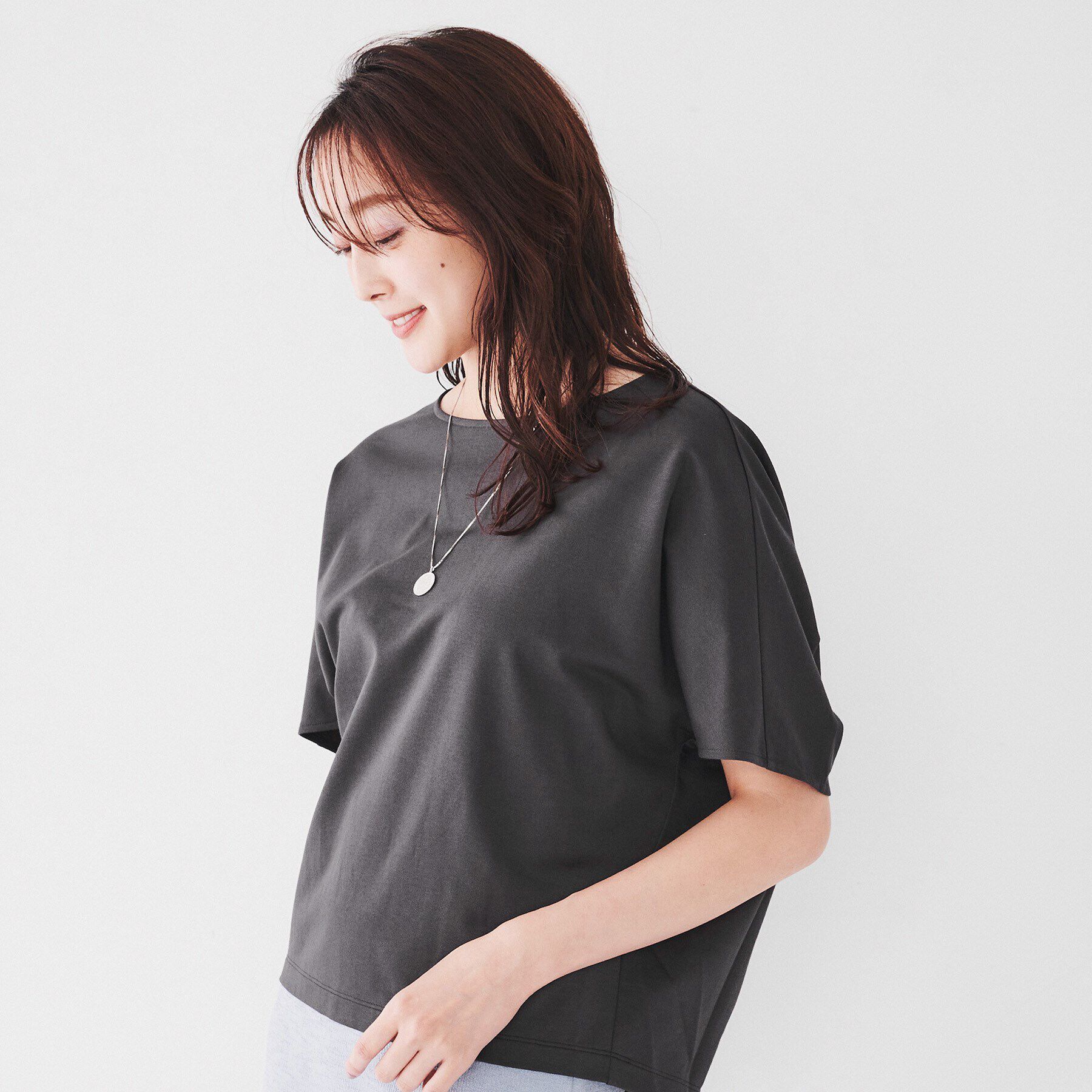 UNTITLED「【オシャレに体型カバー】ミニ裏毛ハイゲージカットソー」|Tシャツ・カットソー|