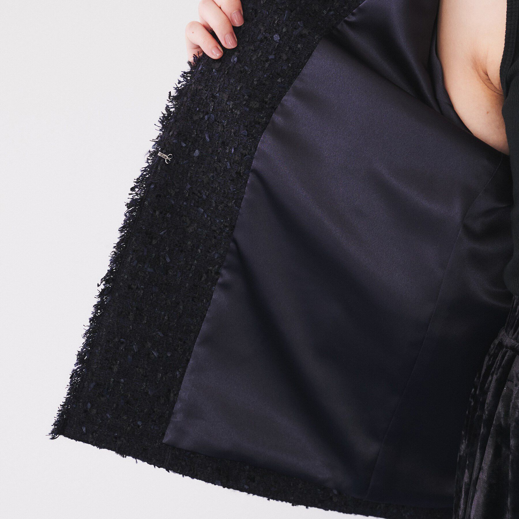 UNTITLED「【きれいめカジュアル/通勤/入卒】ファンシーツイード ジャケット」|ノーカラージャケット|