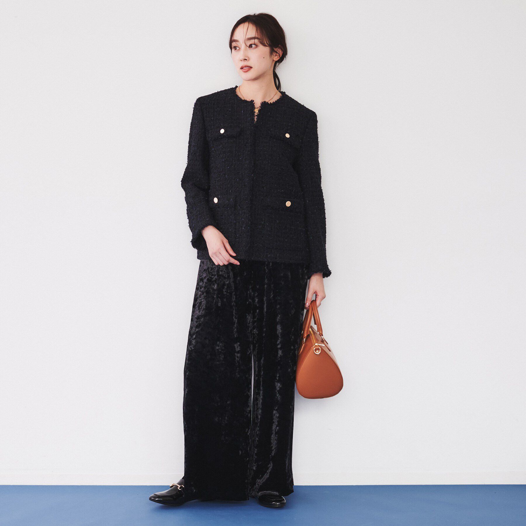 UNTITLED「【きれいめカジュアル/通勤/入卒】ファンシーツイード ジャケット」|ノーカラージャケット|