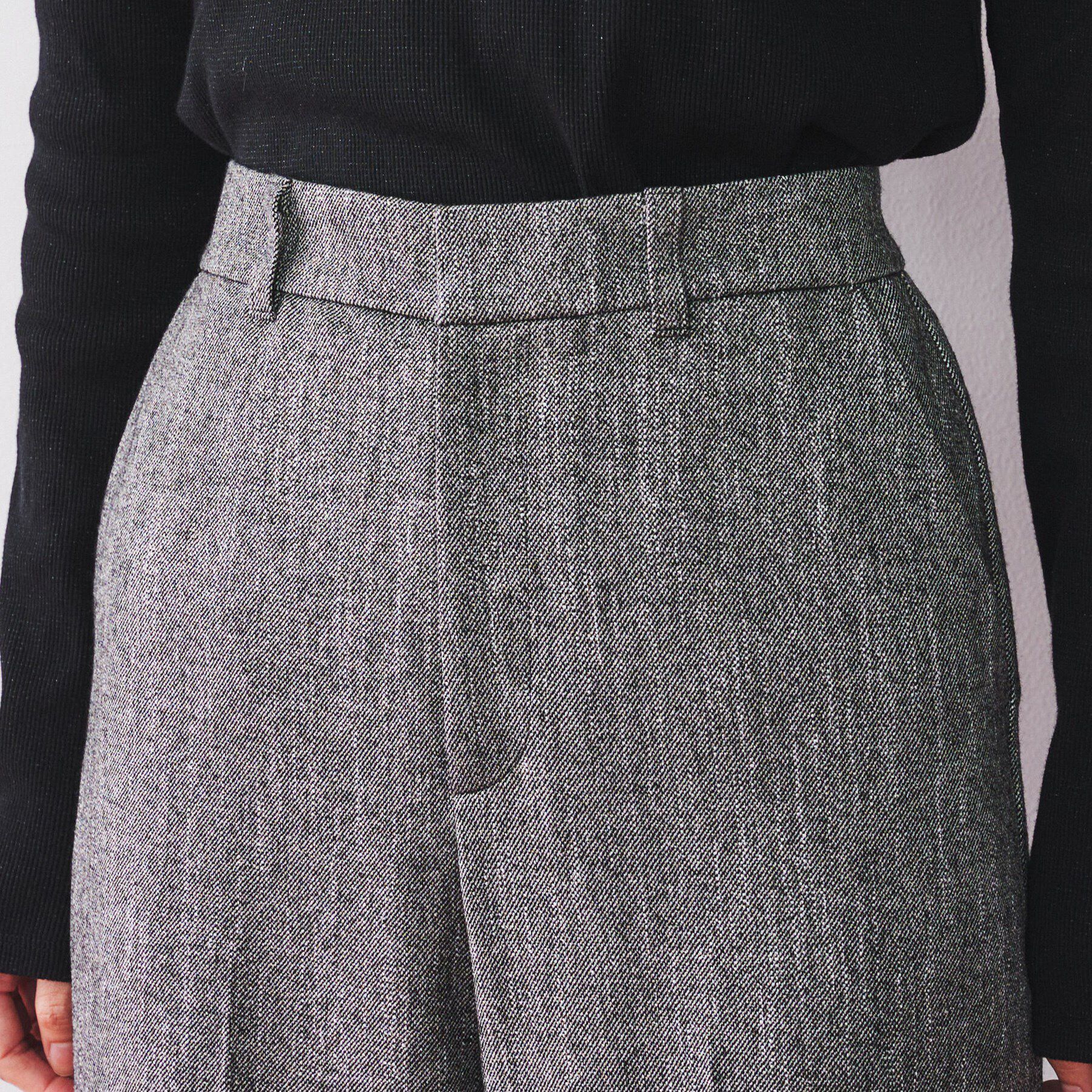 UNTITLED「【セットアップ可能/後ろウエストゴム】ミックスツイード ワイドパンツ」|その他|