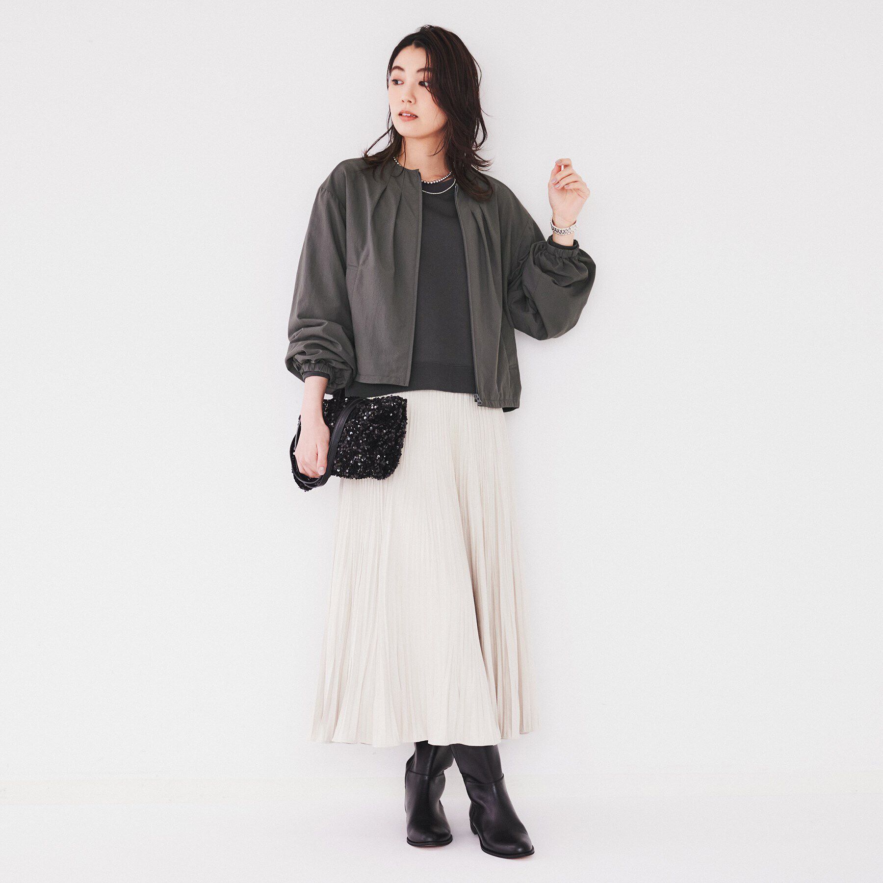 UNTITLED「【スポーティー/ショート丈羽織】ドロストブルゾン」|ブルゾン・スタジャン|