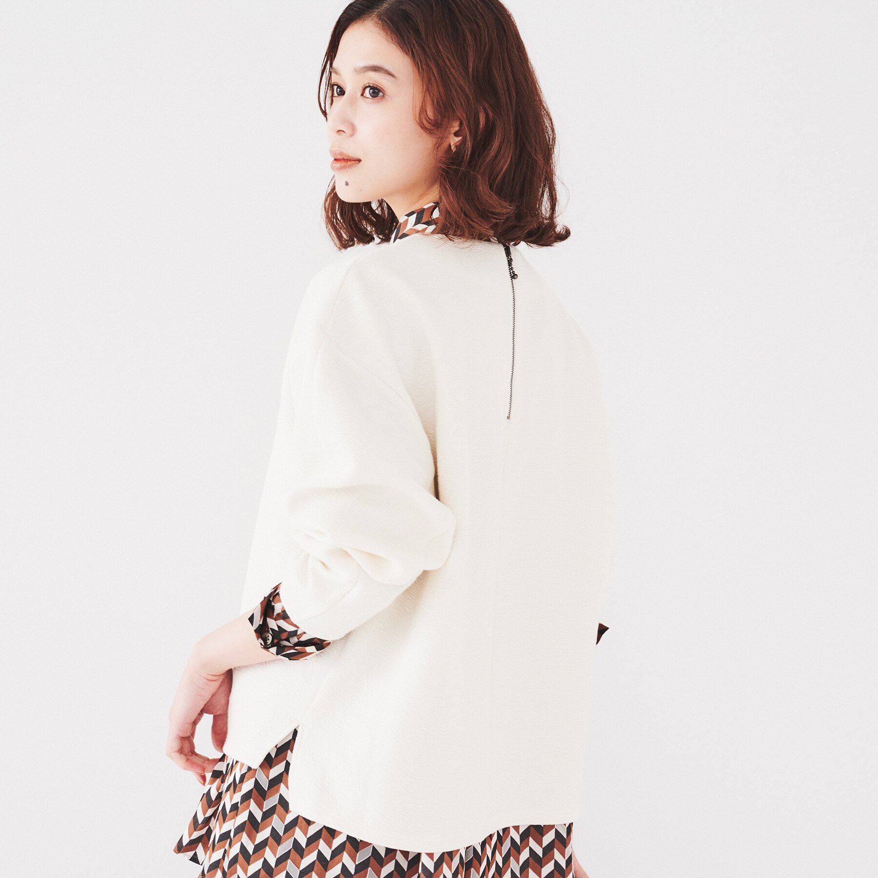 UNTITLED「【洗える】ウェーブ調ジャージトップス」|Tシャツ・カットソー|