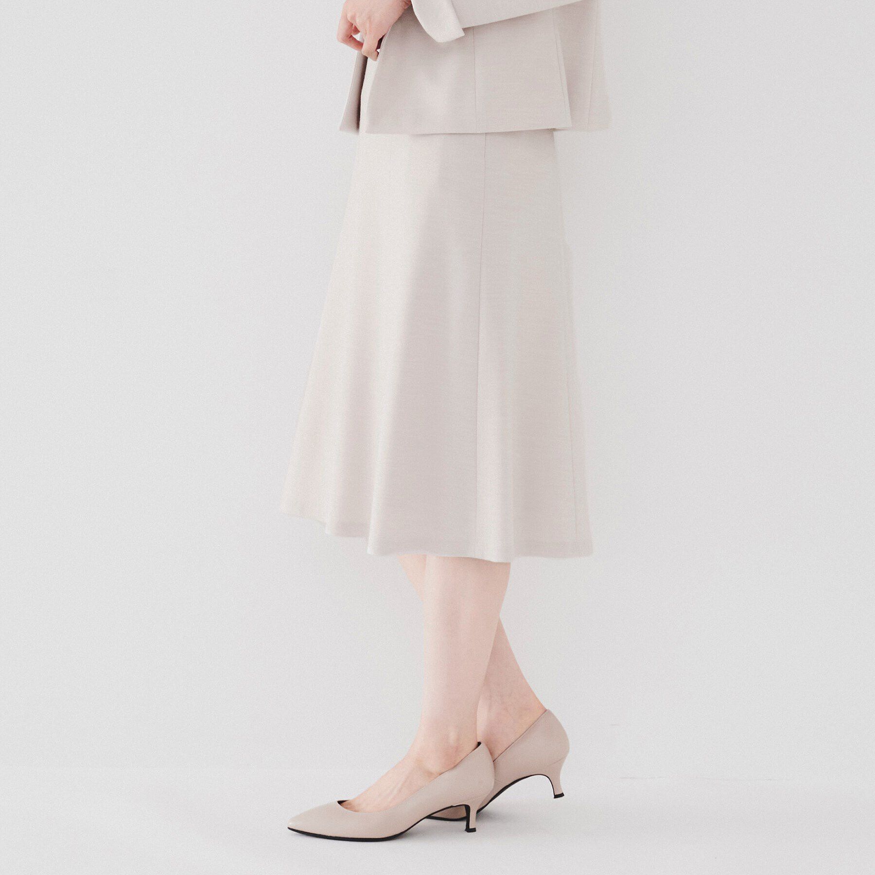 UNTITLED「【通勤スーツ】ウール混ジャージ マーメイドスカート」|スカート|