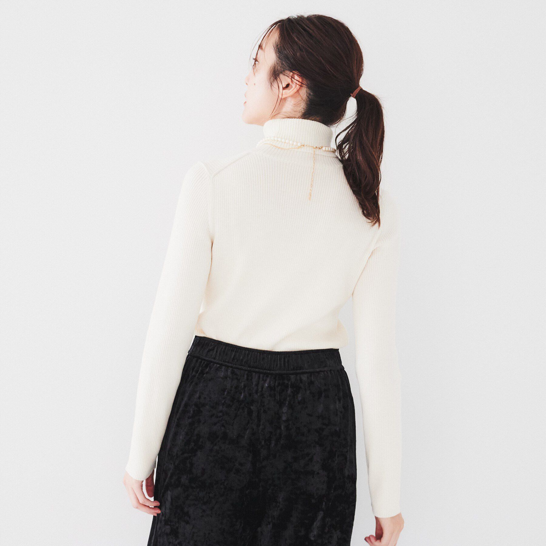 UNTITLED「ウール リブタートルネックプルオーバーニット」|ニット・セーター|