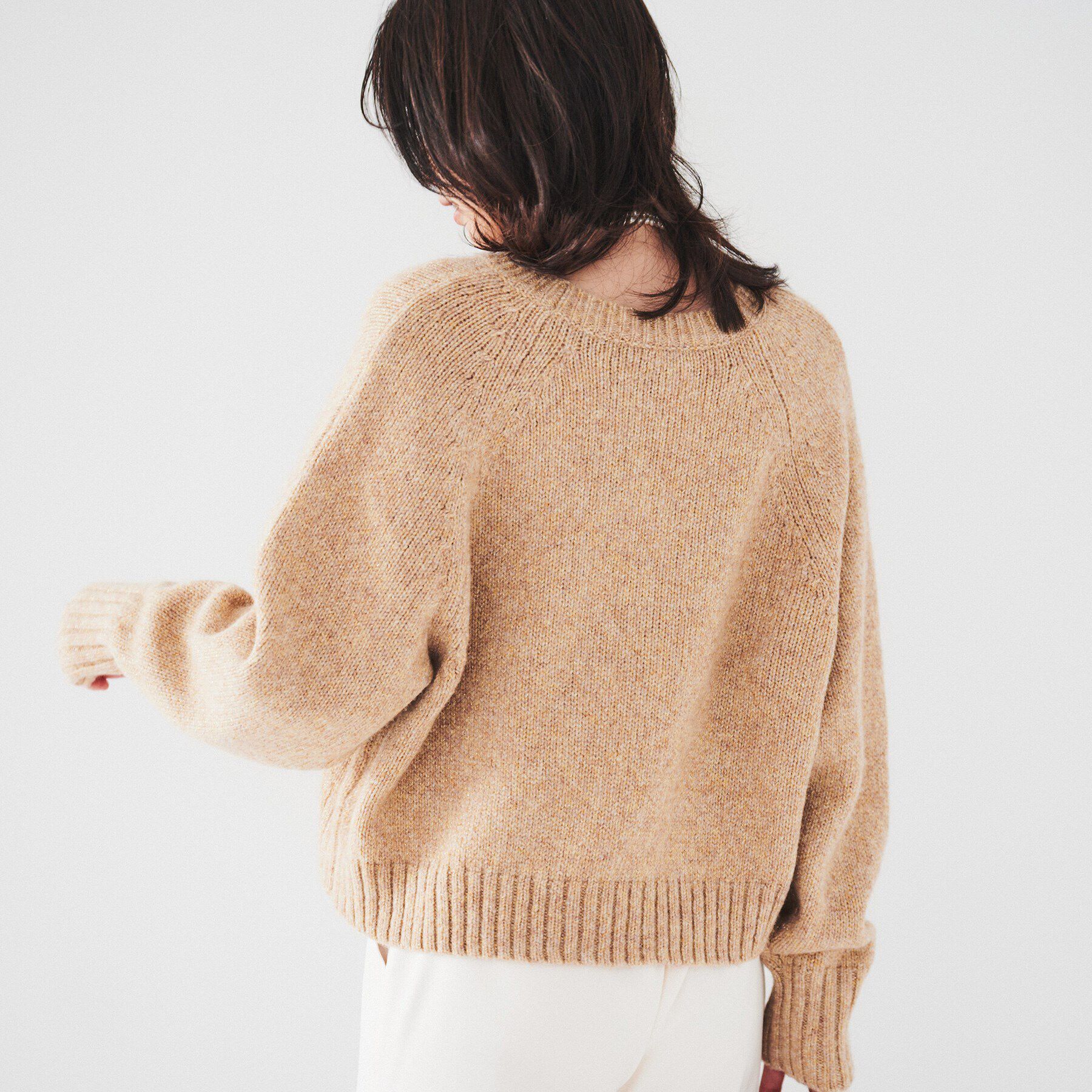 UNTITLED「【ラメ見え/ショート丈】クロップドニット」|ニット・セーター|