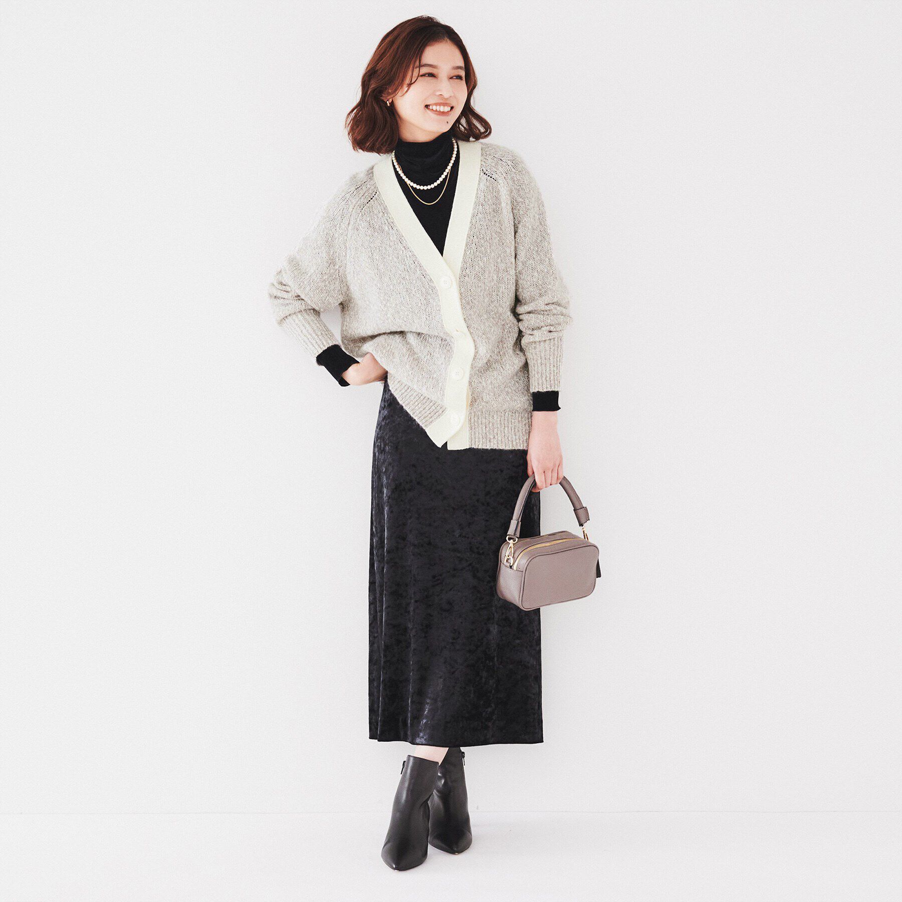 UNTITLED「【ゆったり/こなれ感】ミックスツイストカーディガンニット」|カーディガン|