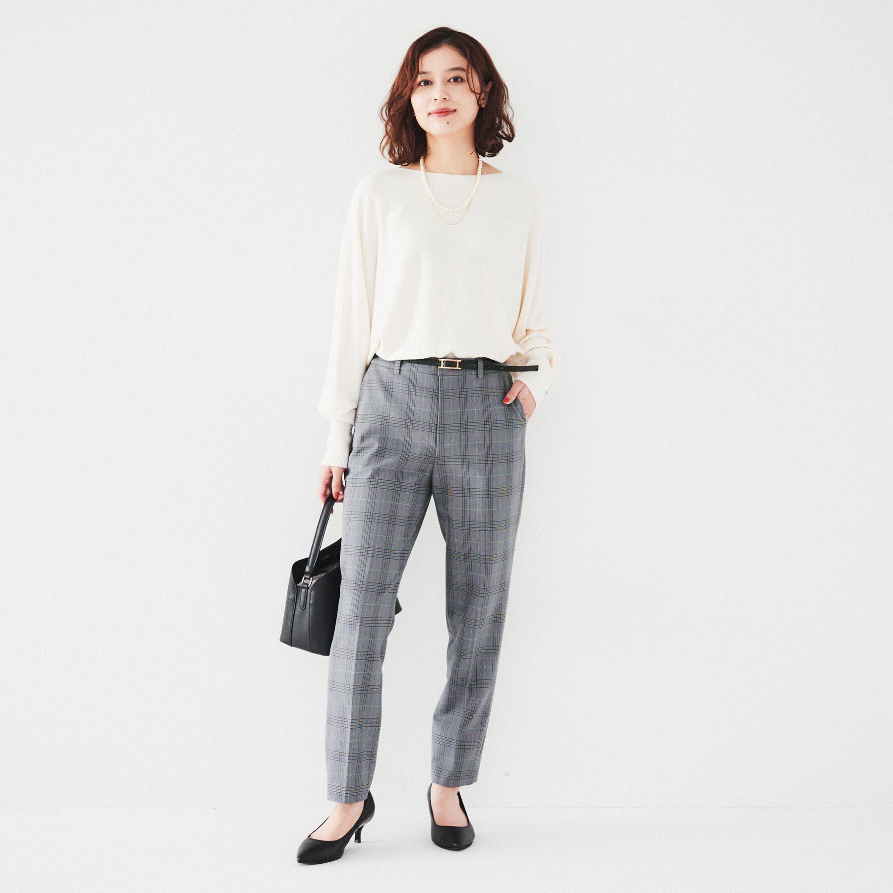 UNTITLED「【裏起毛/後ろウエストゴム/日本製】タックなしテーパードパンツ」|その他|