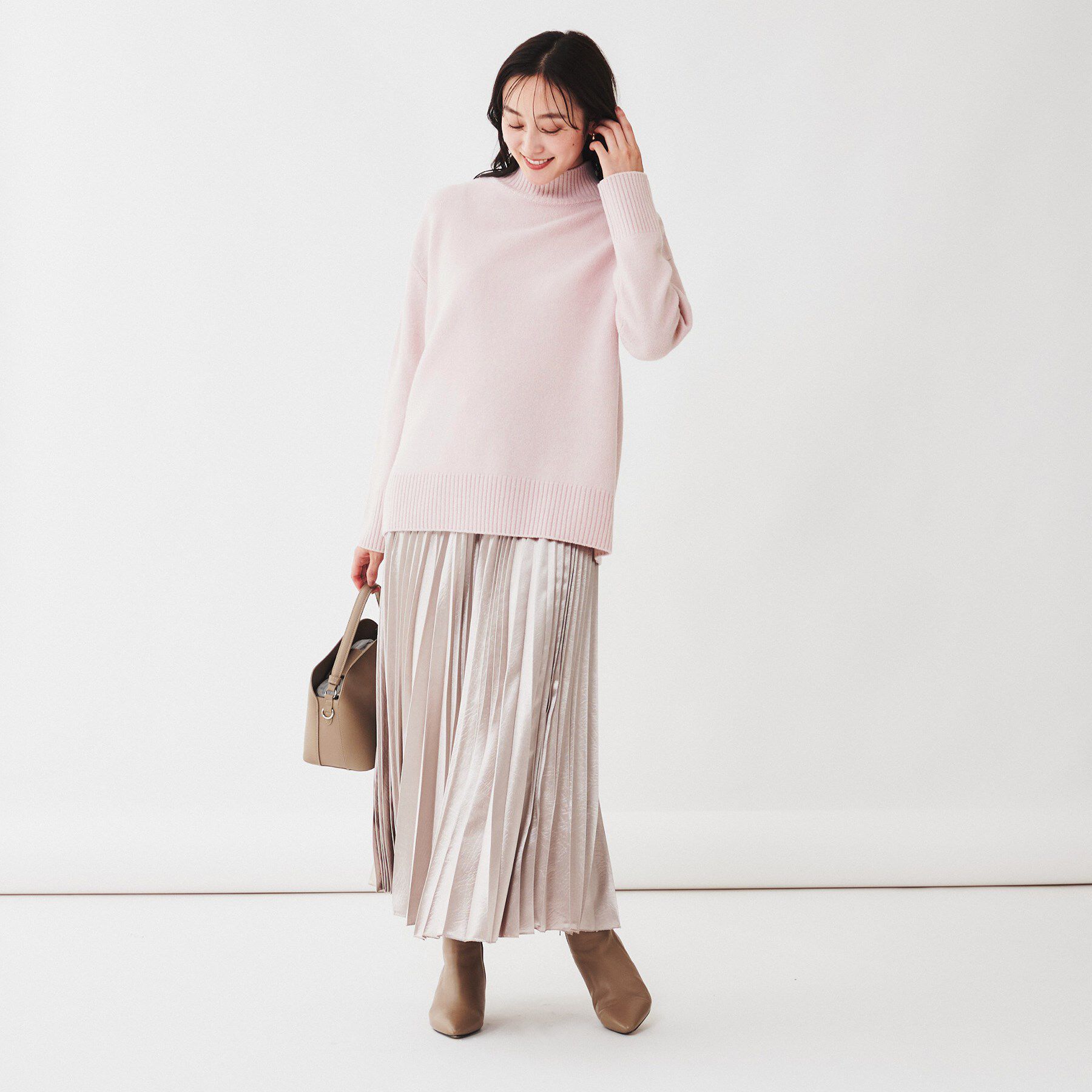 UNTITLED「ラムウールカシミヤ ボトルネックプルオーバーニット」|ニット・セーター|