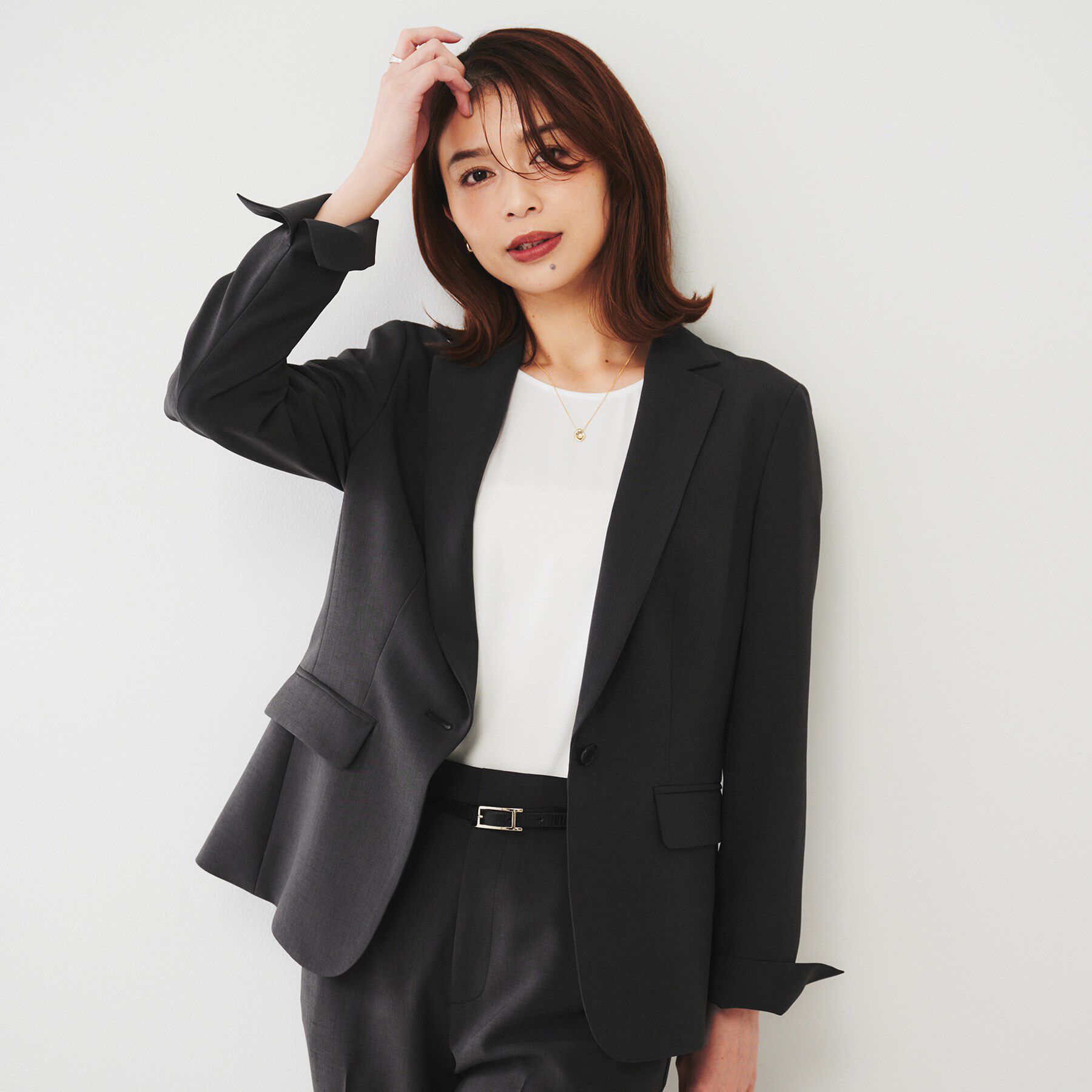 UNTITLED「【通勤スーツ】ライトウェイト テーラードジャケット」|テーラードジャケット|チャコールグレー(0