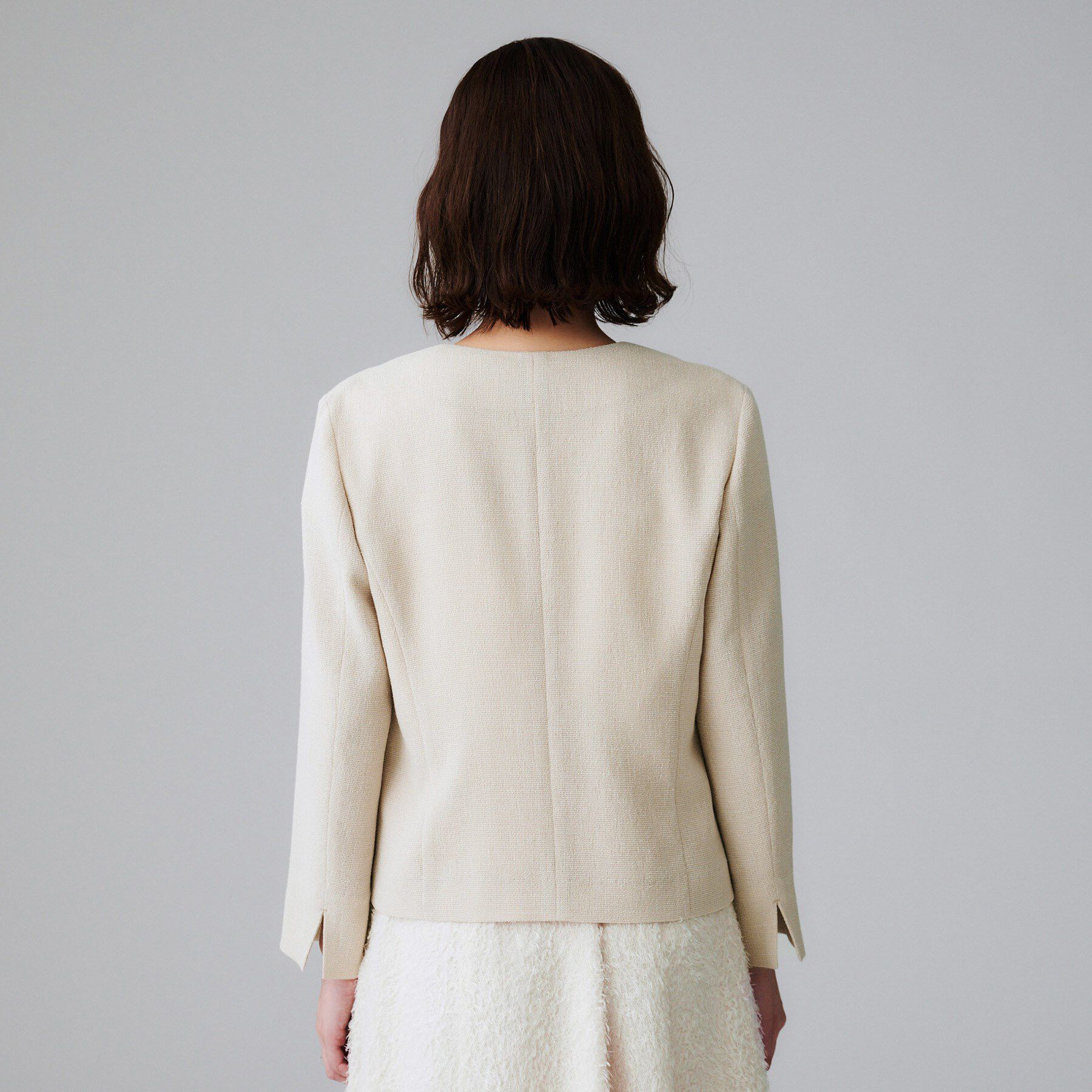 UNTITLED「【短丈/日本製】カラミ風メッシュ ノーカラージャケット」|ノーカラージャケット|