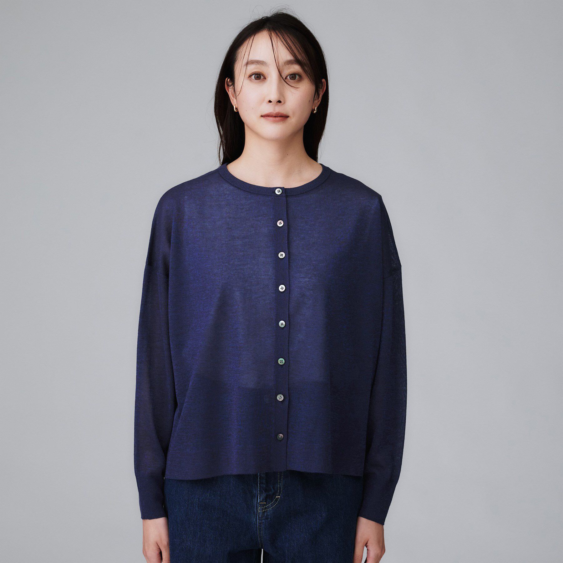 UNTITLED「【前後2WAY/アンサンブル可/ゆったり】シアーカーディガン」|カーディガン|