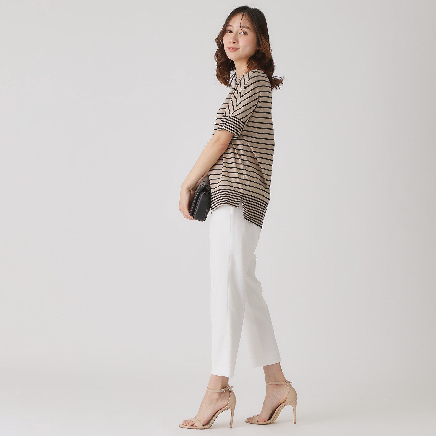 COUP DE CHANCE「【洗える／日本製】ボーダー切替デザイントップス」|Tシャツ・カットソー|