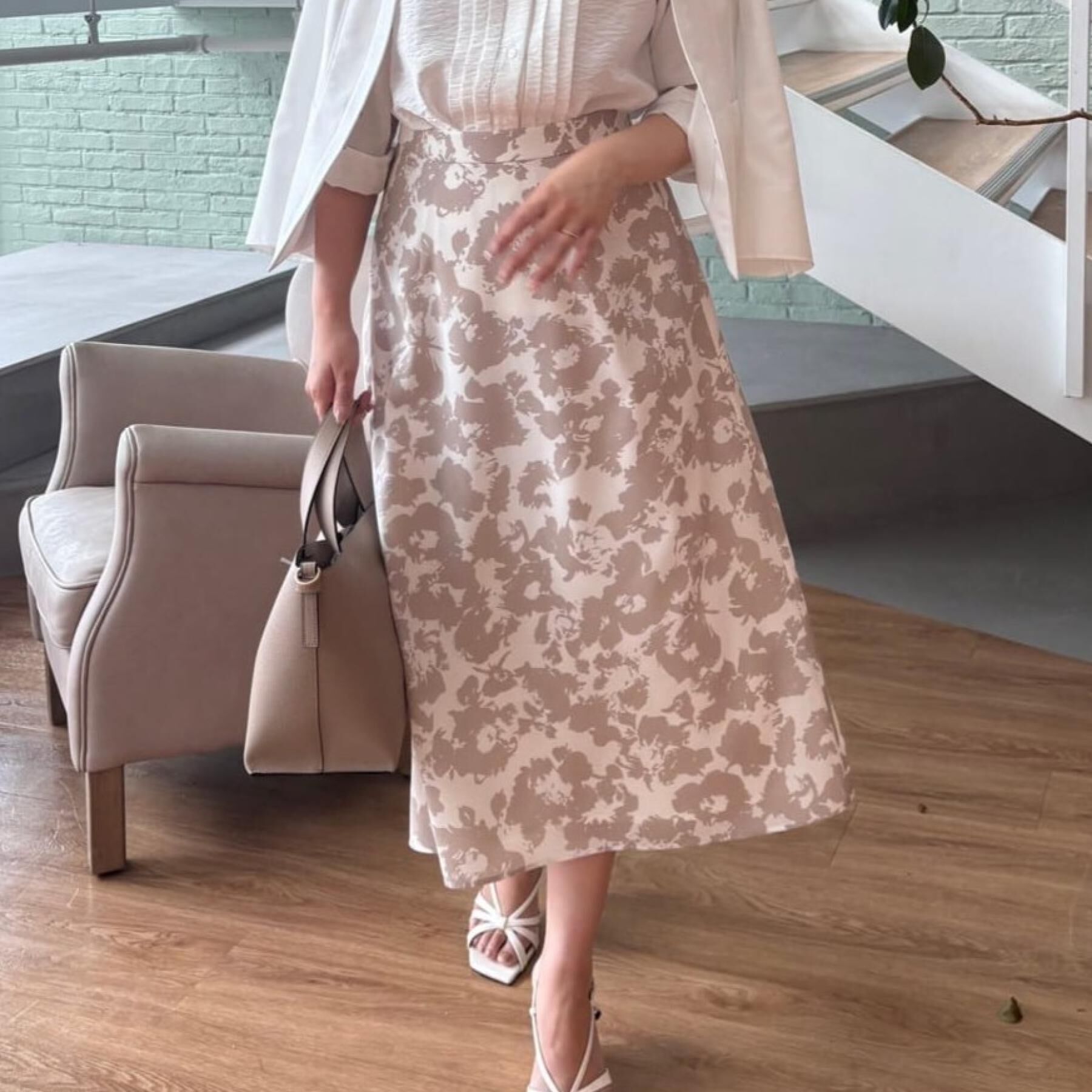 COUP DE CHANCE「【手洗い可／日本製】花柄フレアスカート」|スカート|