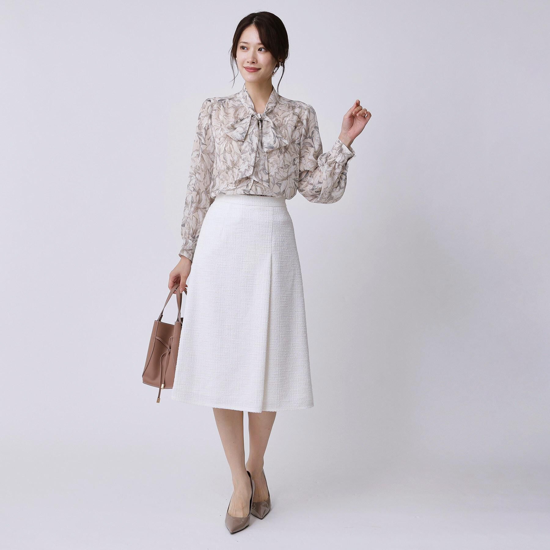 COUP DE CHANCE「【手洗い可／日本製】花柄ボウタイブラウス」|シャツ・ブラウス|