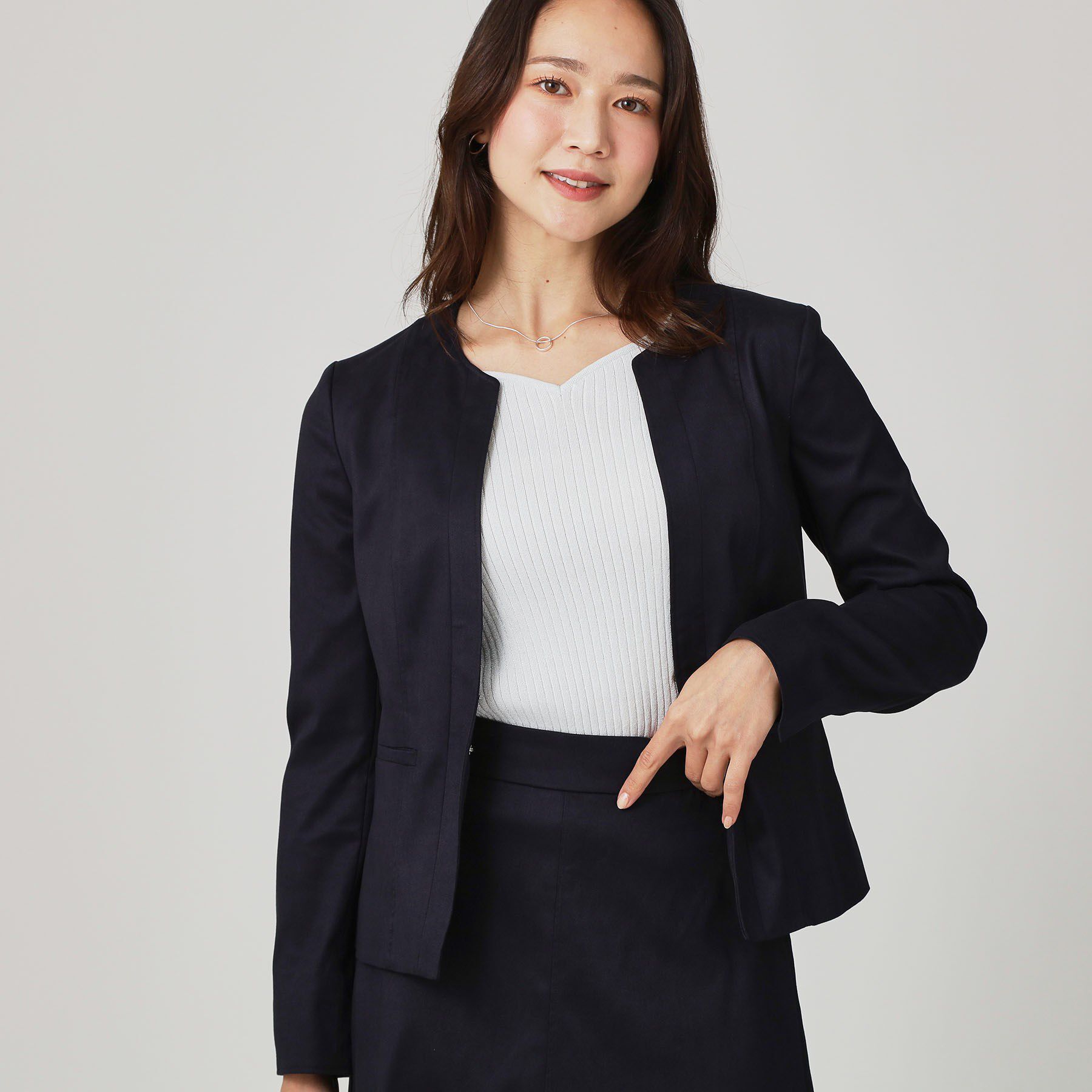 COUP DE CHANCE「【手洗い可／日本製】スェード調ノーカラージャケット」|ノーカラージャケット|