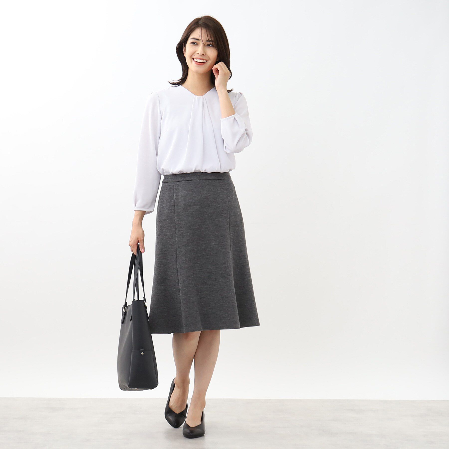 Reflect「【匠シリーズ／手洗い可／すっきり細見え】ソフトフレアスカート」|スカート|