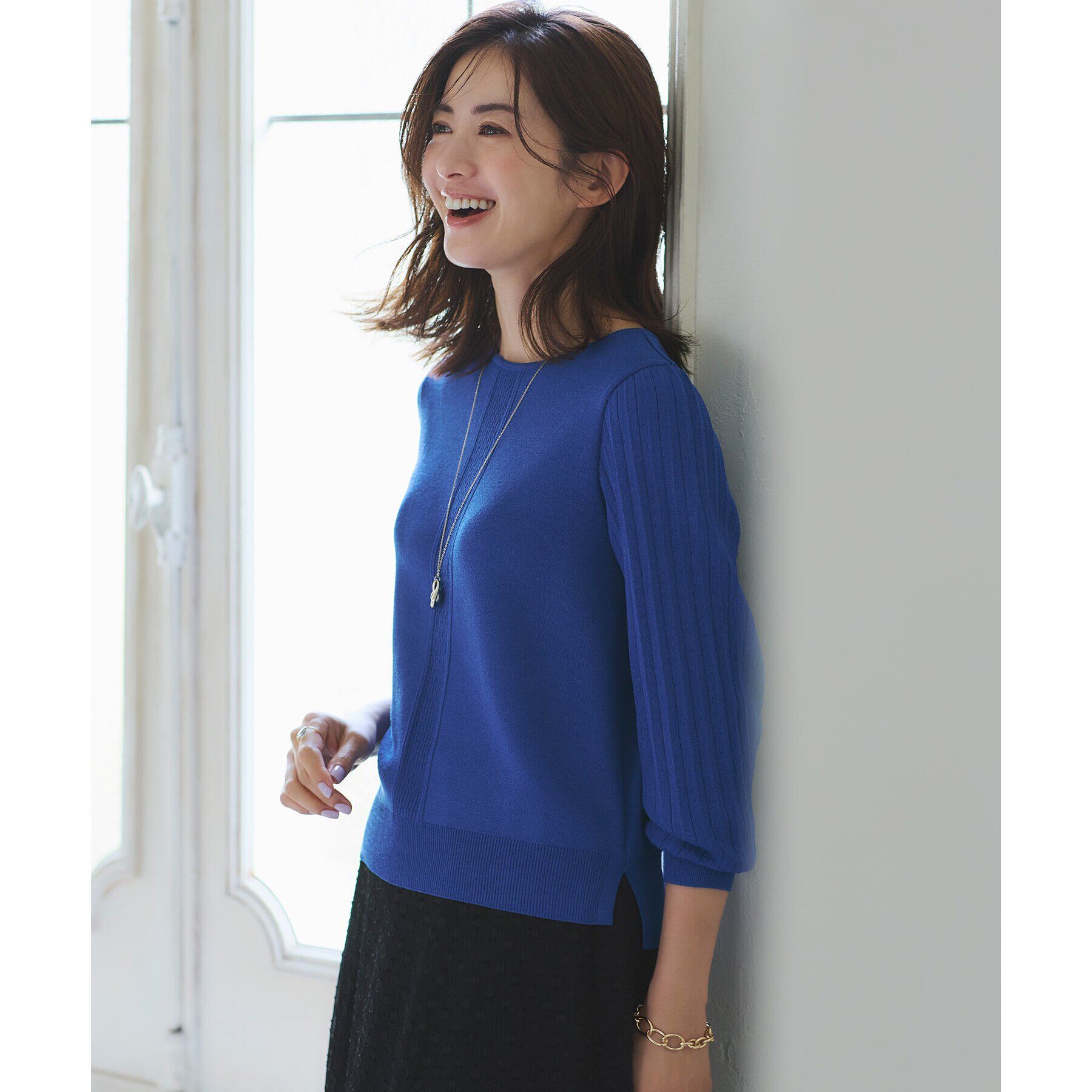 Reflect「【大人気ニットに新色登場！マイカラニット+／細見え／WEB限定カラーあり／マシンウォッシュ可／選べる」|ニット・セーター|