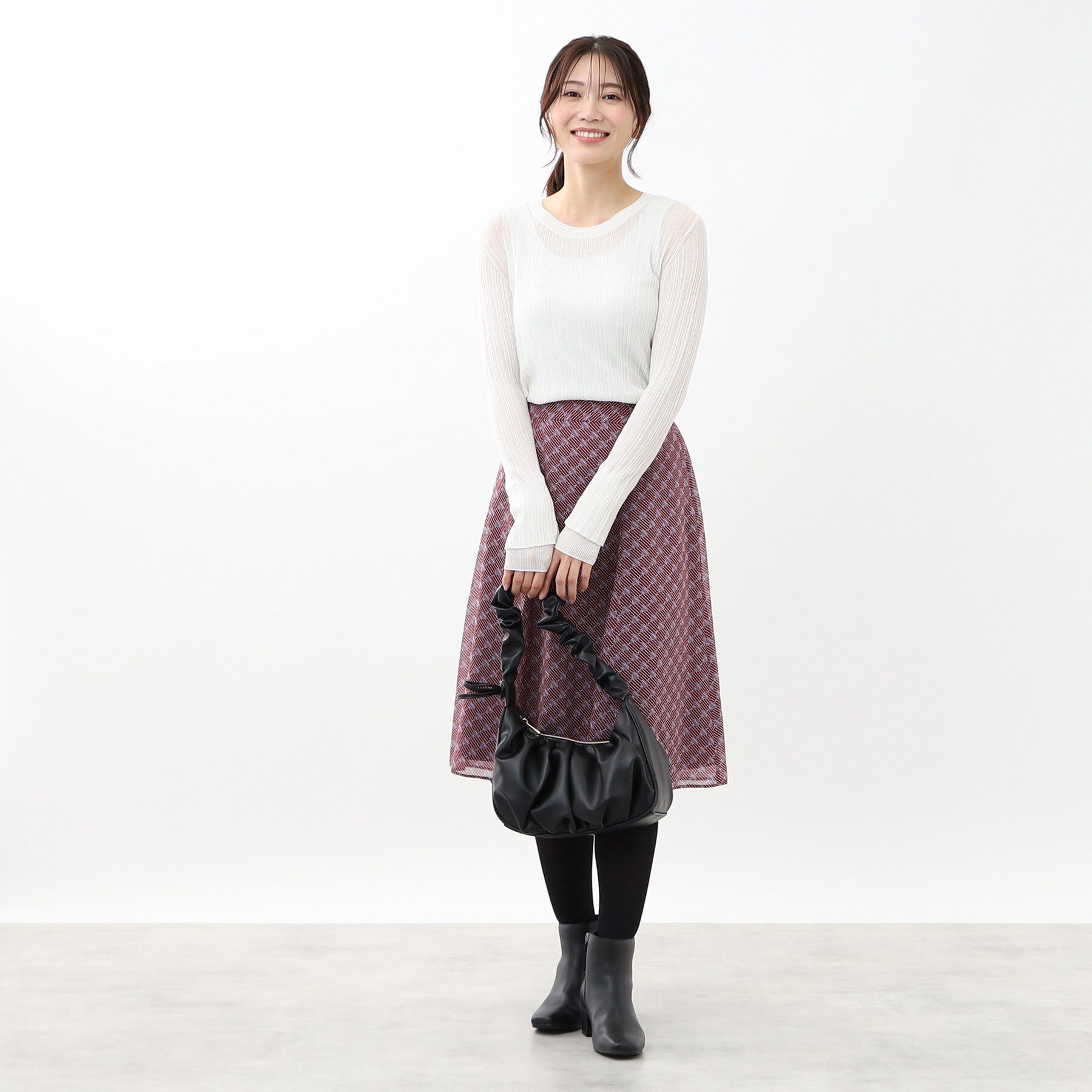 Reflect「【洗える／インナーにもおすすめ】シアーランダムリブニット」|ニット・セーター|