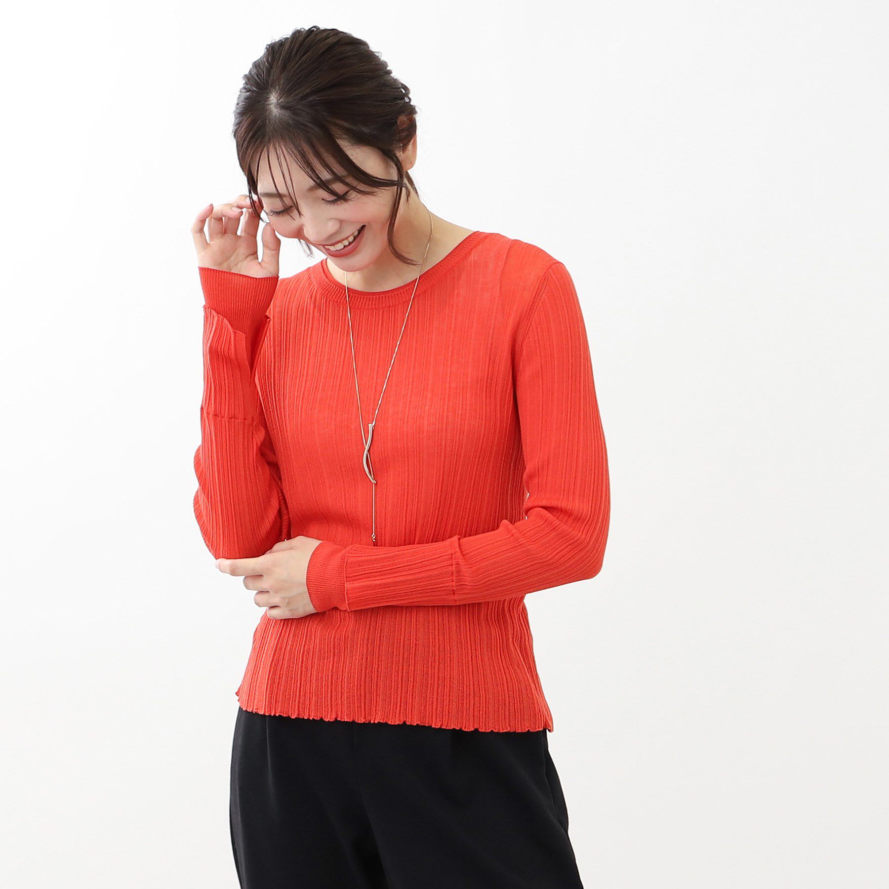 Reflect「【洗える／インナーにもおすすめ】シアーランダムリブニット」|ニット・セーター|