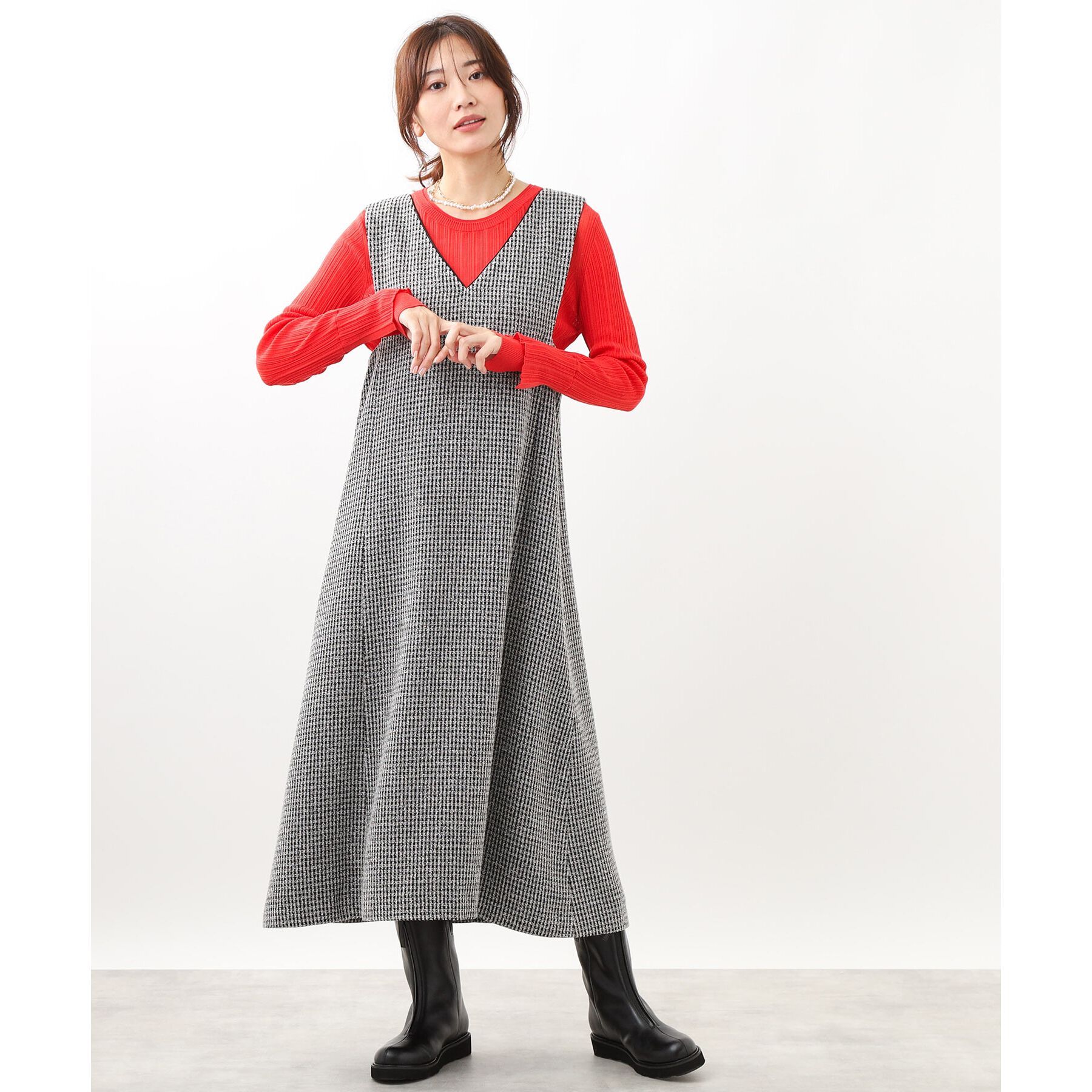 Reflect「【洗える／インナーにもおすすめ】シアーランダムリブニット」|ニット・セーター|