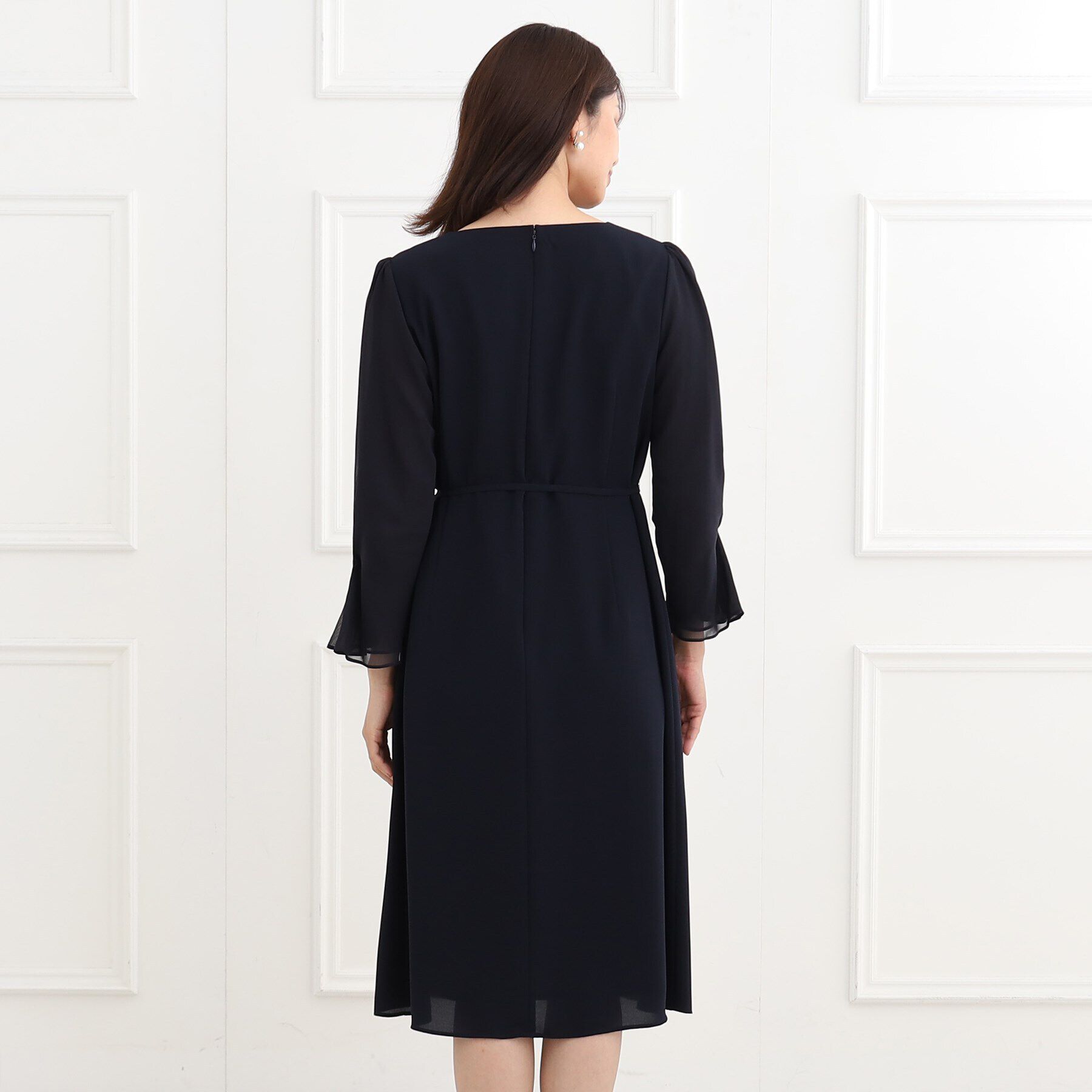 Reflect「【夏SALE／フォーマル/洗える】スリーブデザインジョーゼットワンピース」|ワンピース|