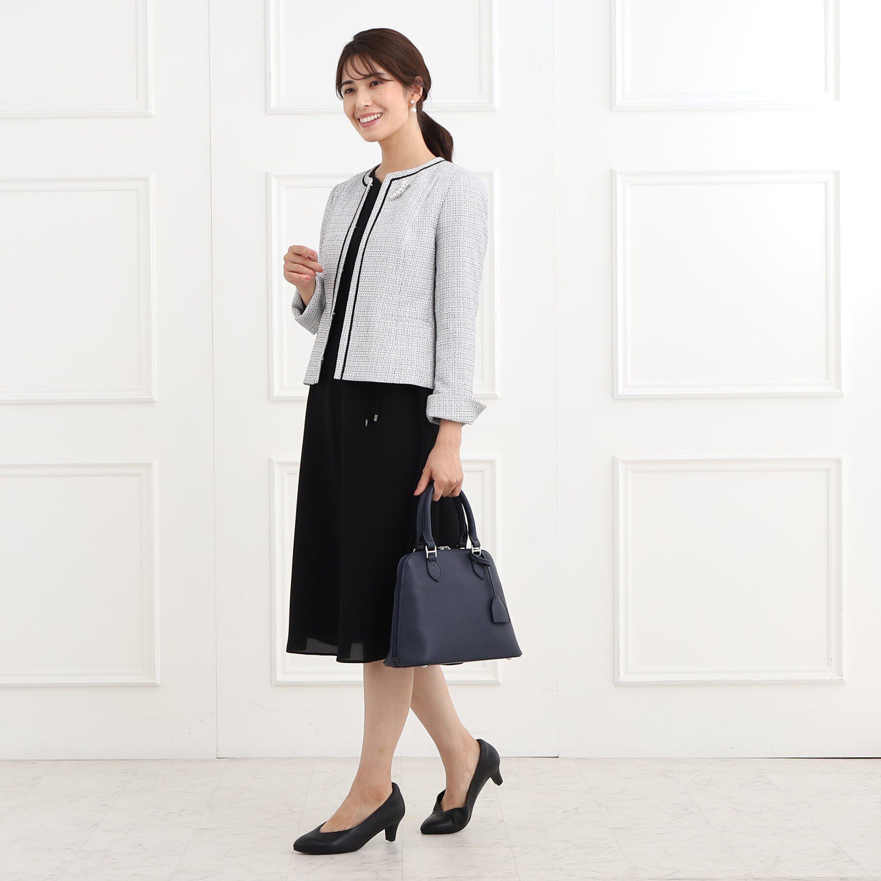 Reflect「【夏SALE／フォーマル/洗える】スリーブデザインジョーゼットワンピース」|ワンピース|