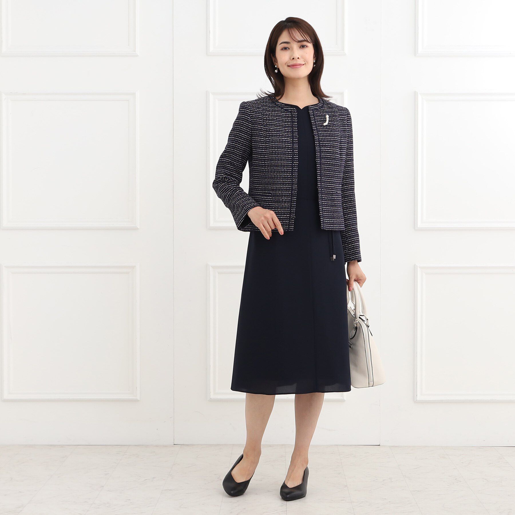 Reflect「【夏SALE／フォーマル/洗える】スリーブデザインジョーゼットワンピース」|ワンピース|