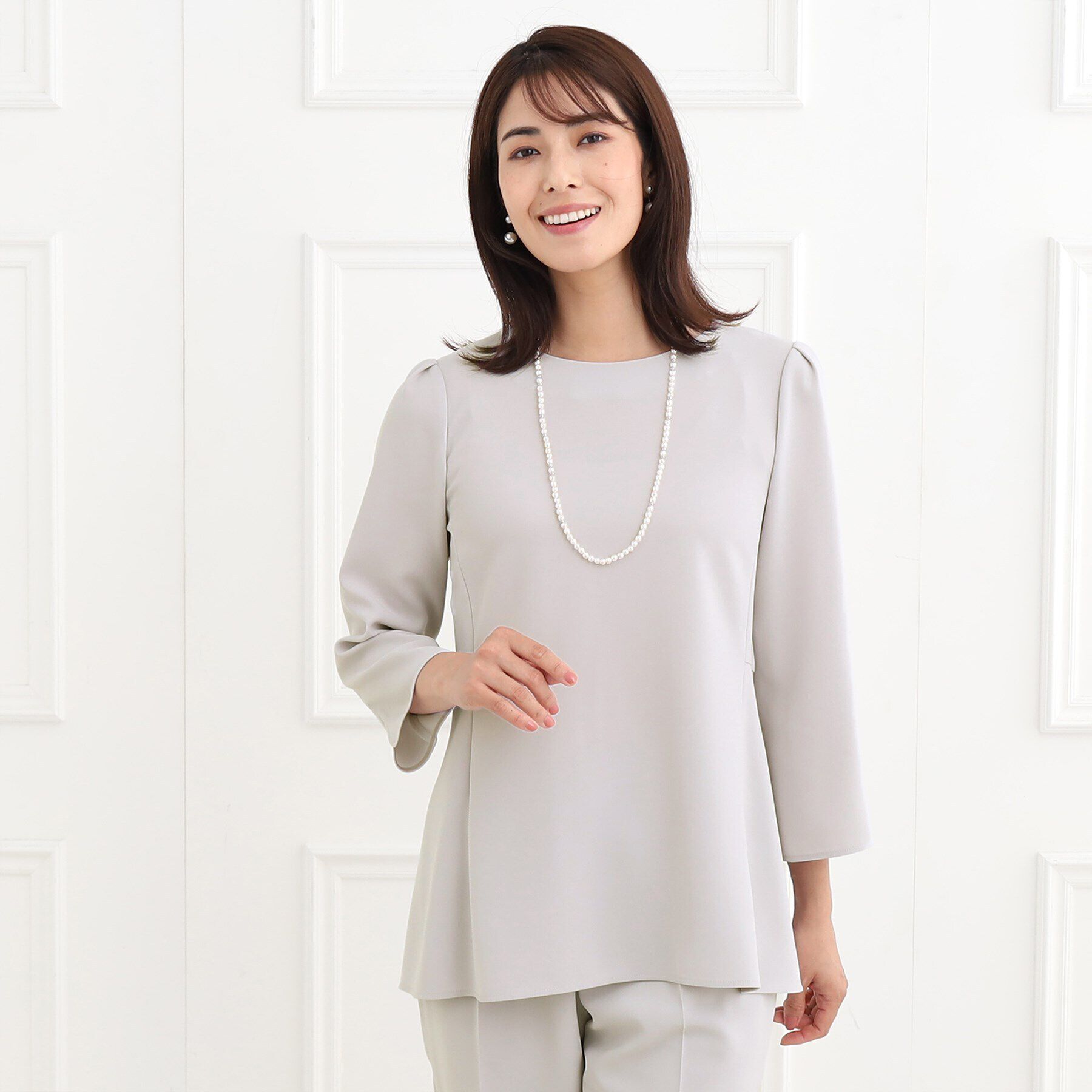 Reflect「【フォーマル/洗える/セットアップ可】ぺプラムデザインブラウス」|シャツ・ブラウス|