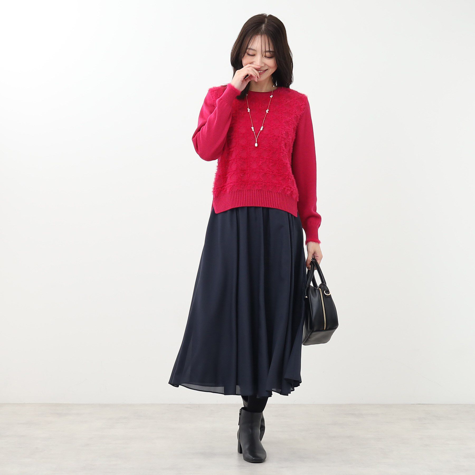 Reflect「【手洗い可/ウエスト総ゴム仕様】フリュイドシフォンスカート」|スカート|