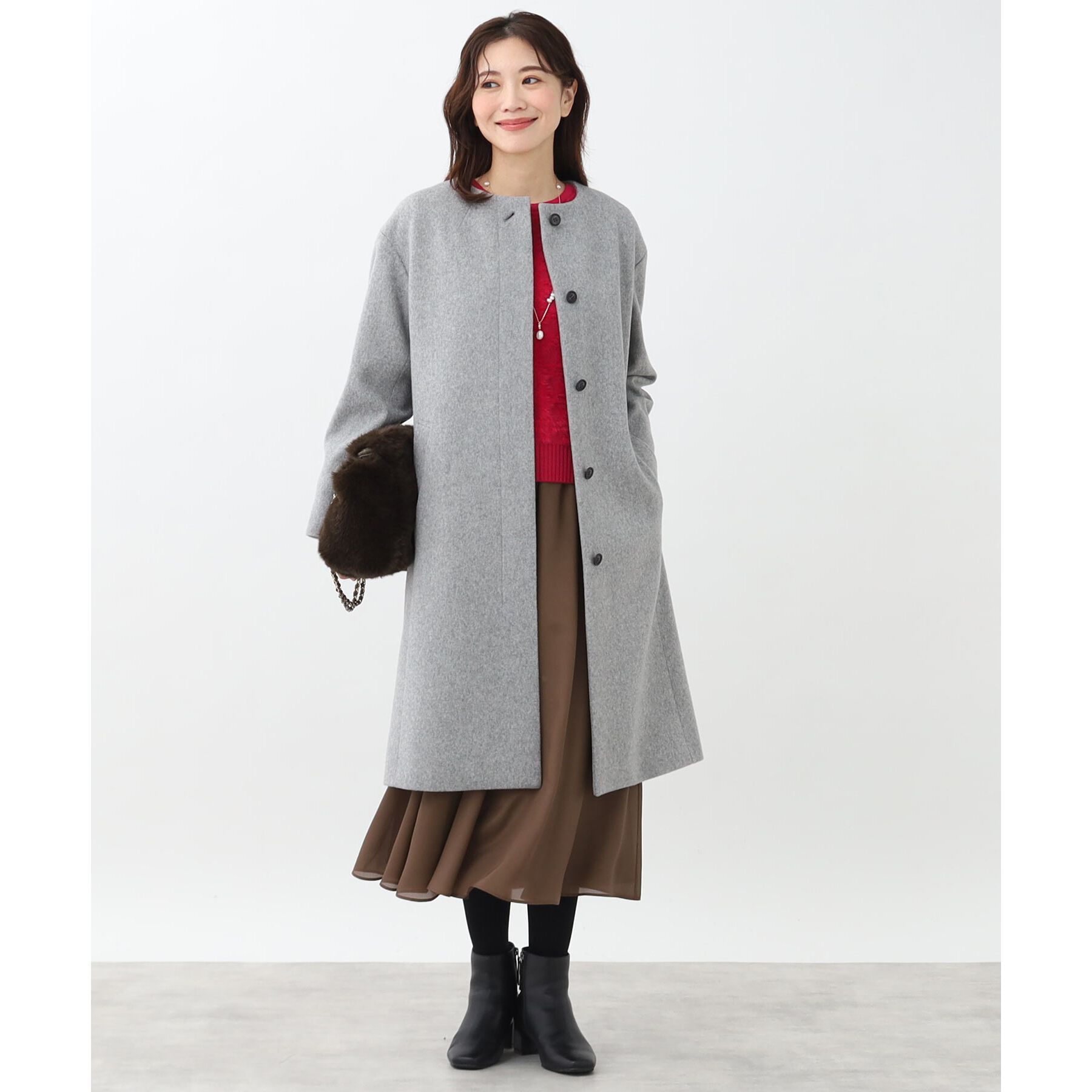 Reflect「【手洗い可/ウエスト総ゴム仕様】フリュイドシフォンスカート」|スカート|