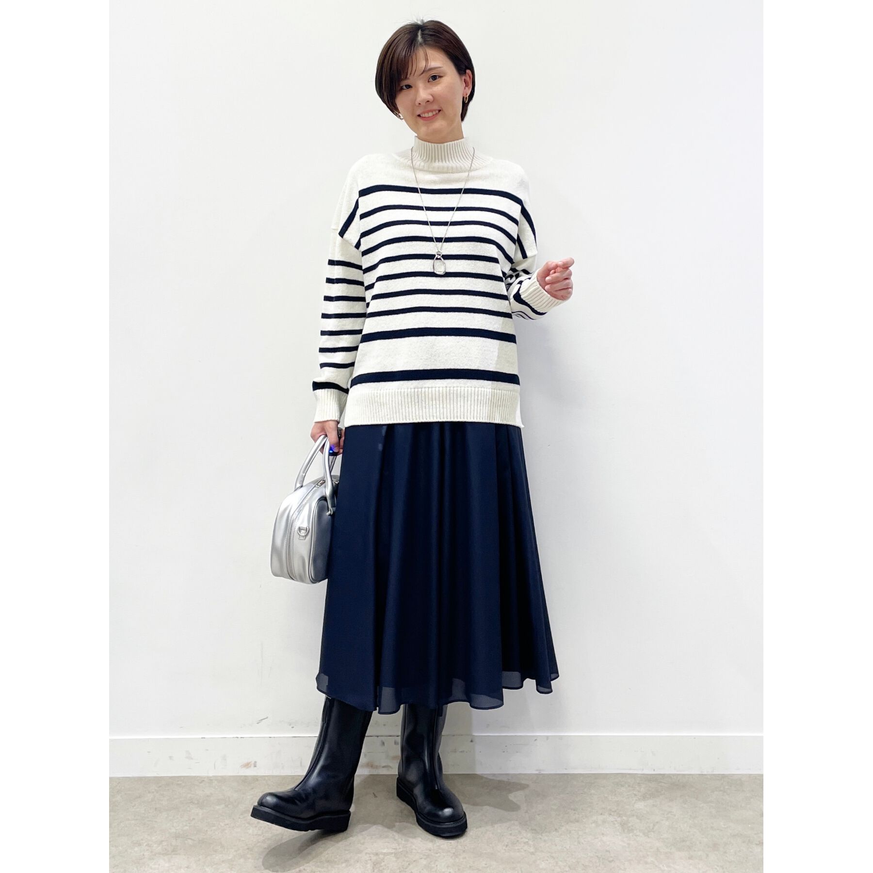 Reflect「【手洗い可/ウエスト総ゴム仕様】フリュイドシフォンスカート」|スカート|