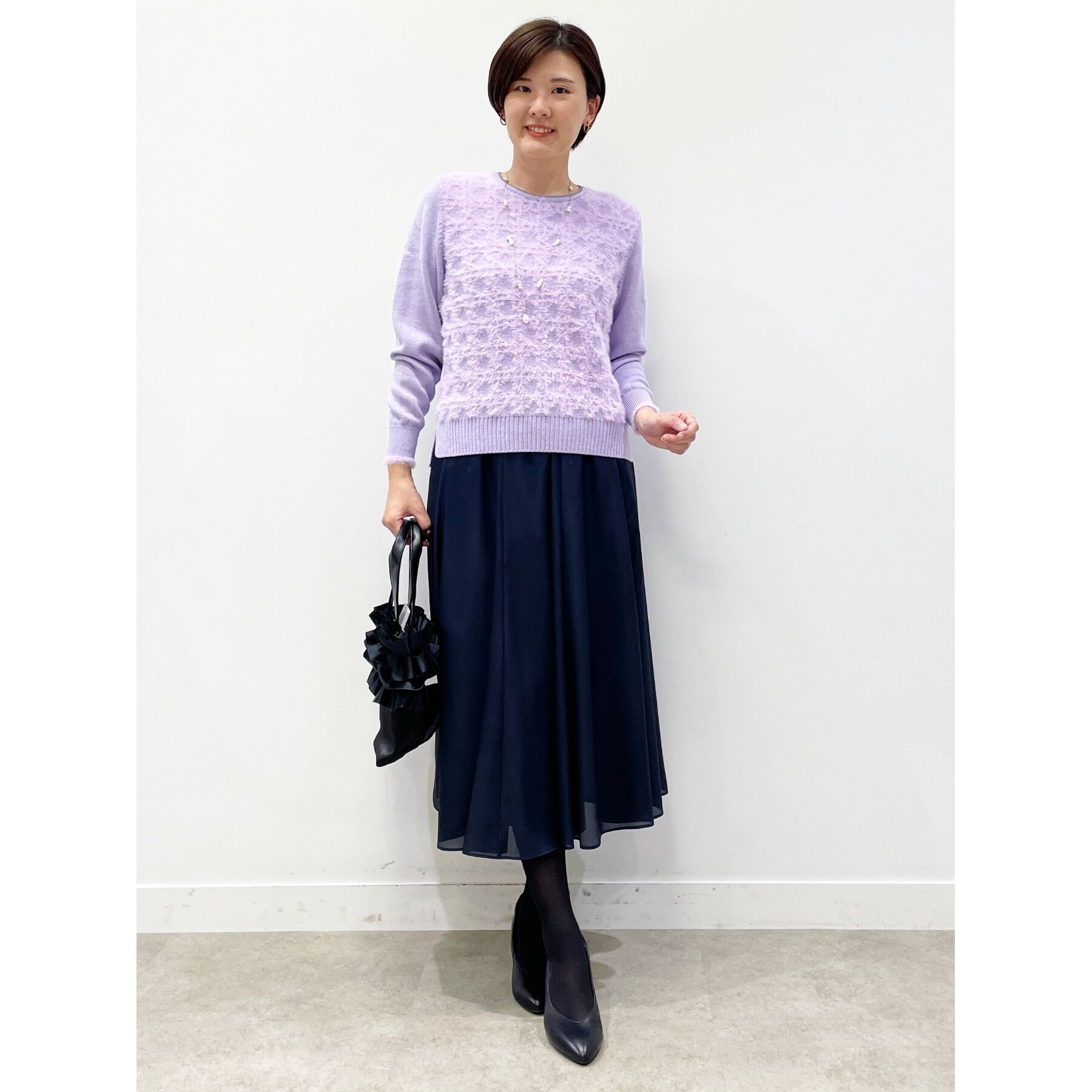 Reflect「【手洗い可/ウエスト総ゴム仕様】フリュイドシフォンスカート」|スカート|