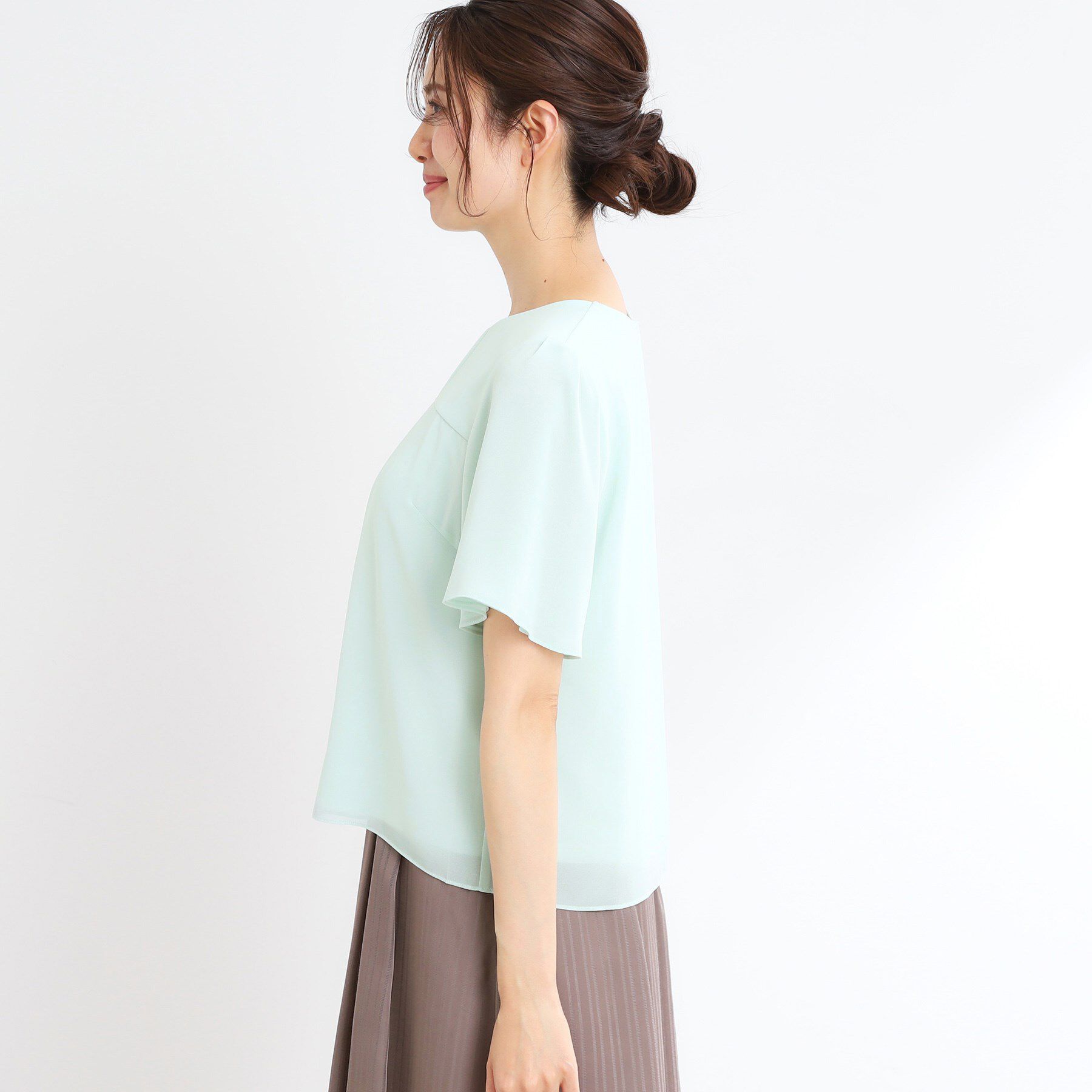 Reflect「【マシンウォッシュ可】横切替ピンタックデザインブラウス」|シャツ・ブラウス|