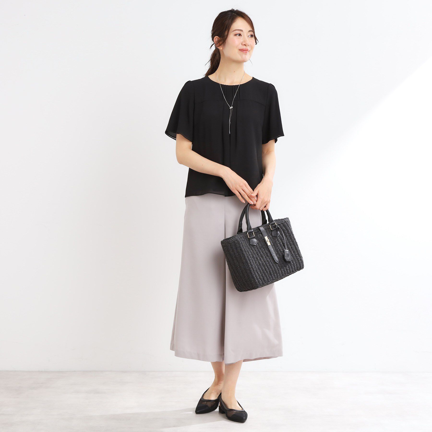 Reflect「【マシンウォッシュ可】横切替ピンタックデザインブラウス」|シャツ・ブラウス|