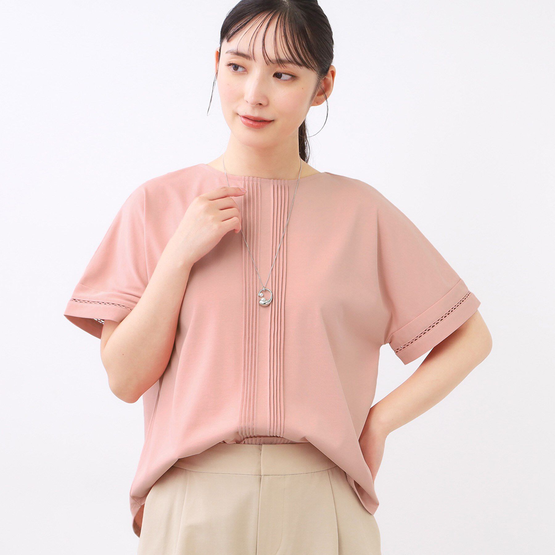 Reflect「【前後で着られる2WAY◎】プルオーバージャージ」|Tシャツ・カットソー|ライトピンク(070