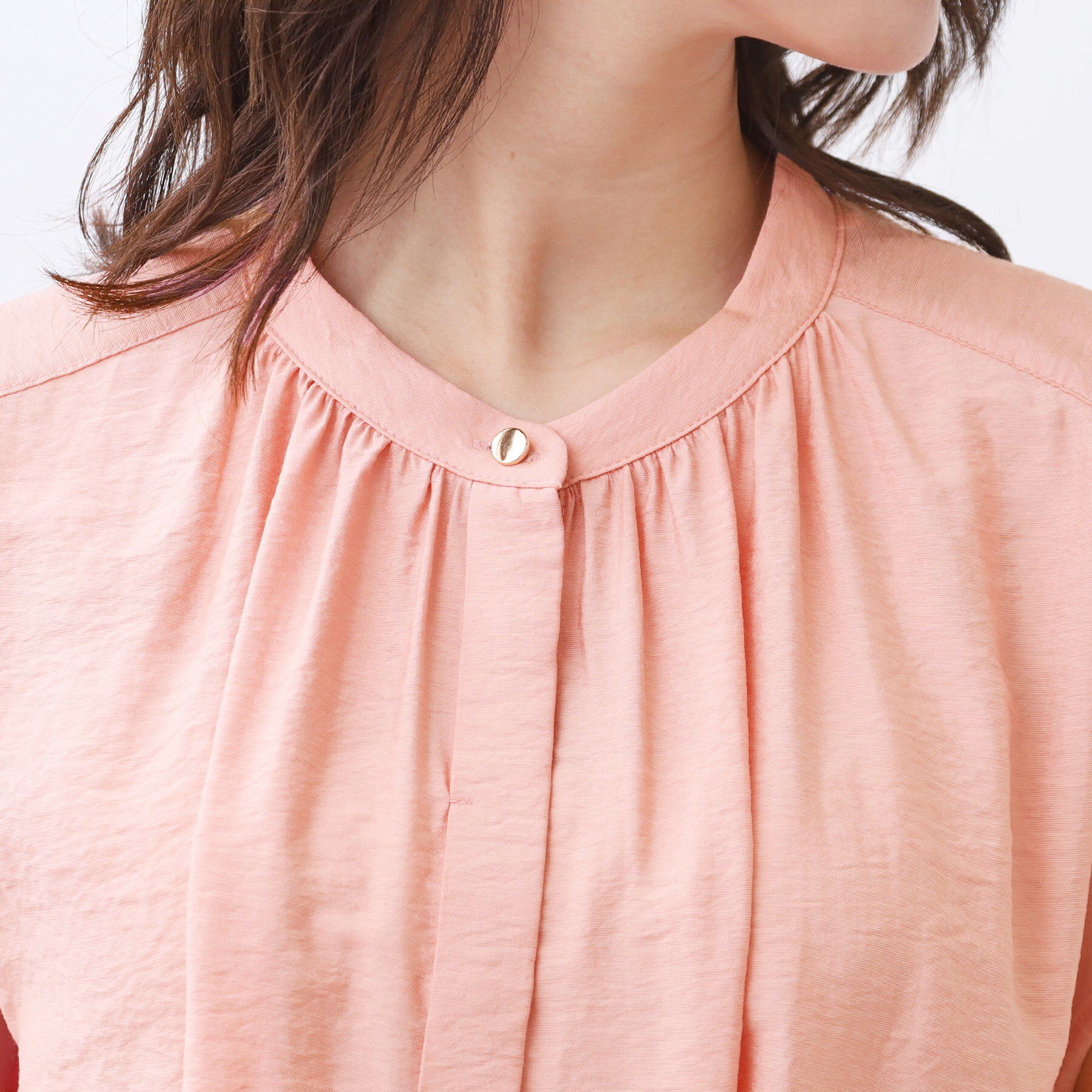 Reflect「【二の腕さりげなくカバー】バンドカラーブラウス」|シャツ・ブラウス|