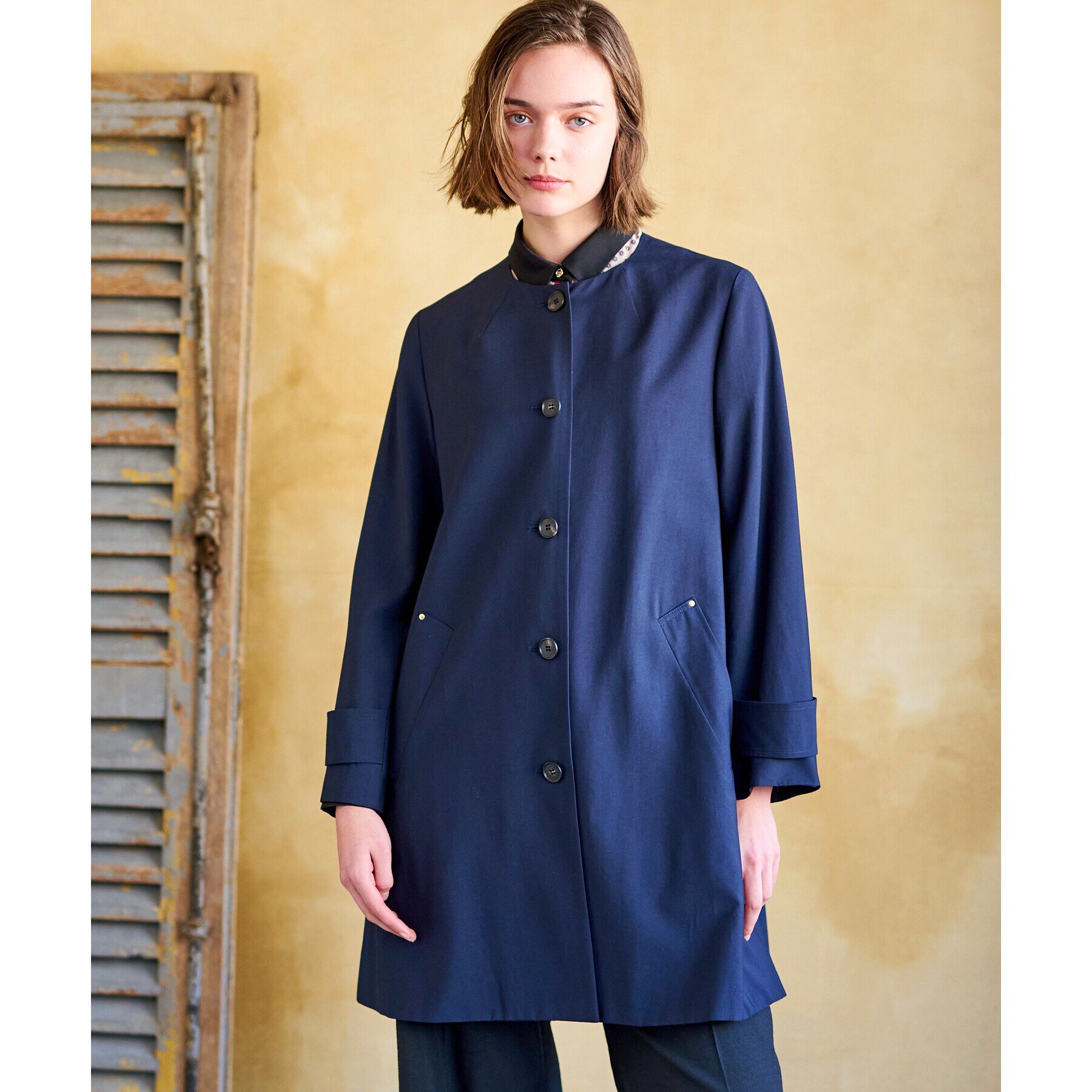 DRESSTERIOR「【セレモニーにも】ノーカラーコート」|ノーカラーコート|