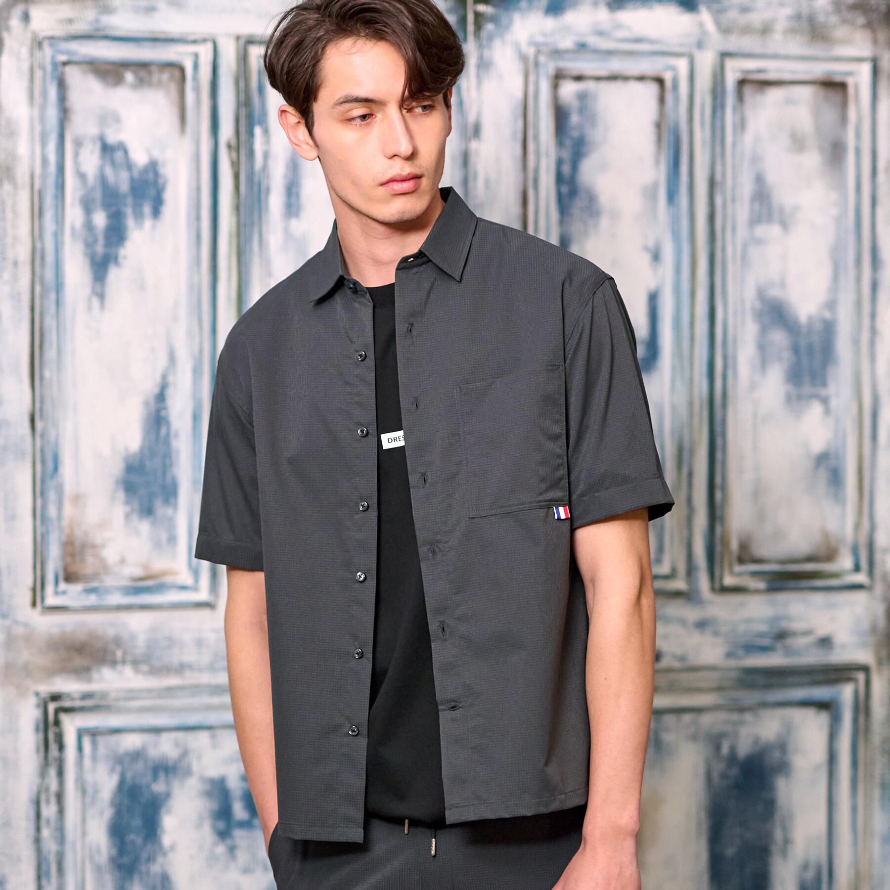 DRESSTERIOR「【セットアップ可/撥水性/UVカット/Safari5月号掲載】COOL DOTS ショートスリーブシ」|シャツ・ブラウス|グレー(012)